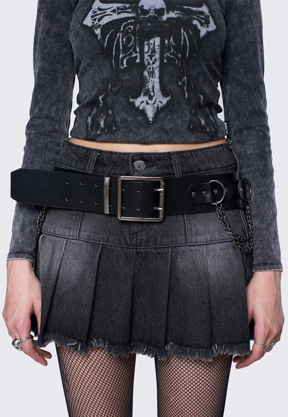 Minga London - Chained Studded Buckle - Belt | Neutral-Image