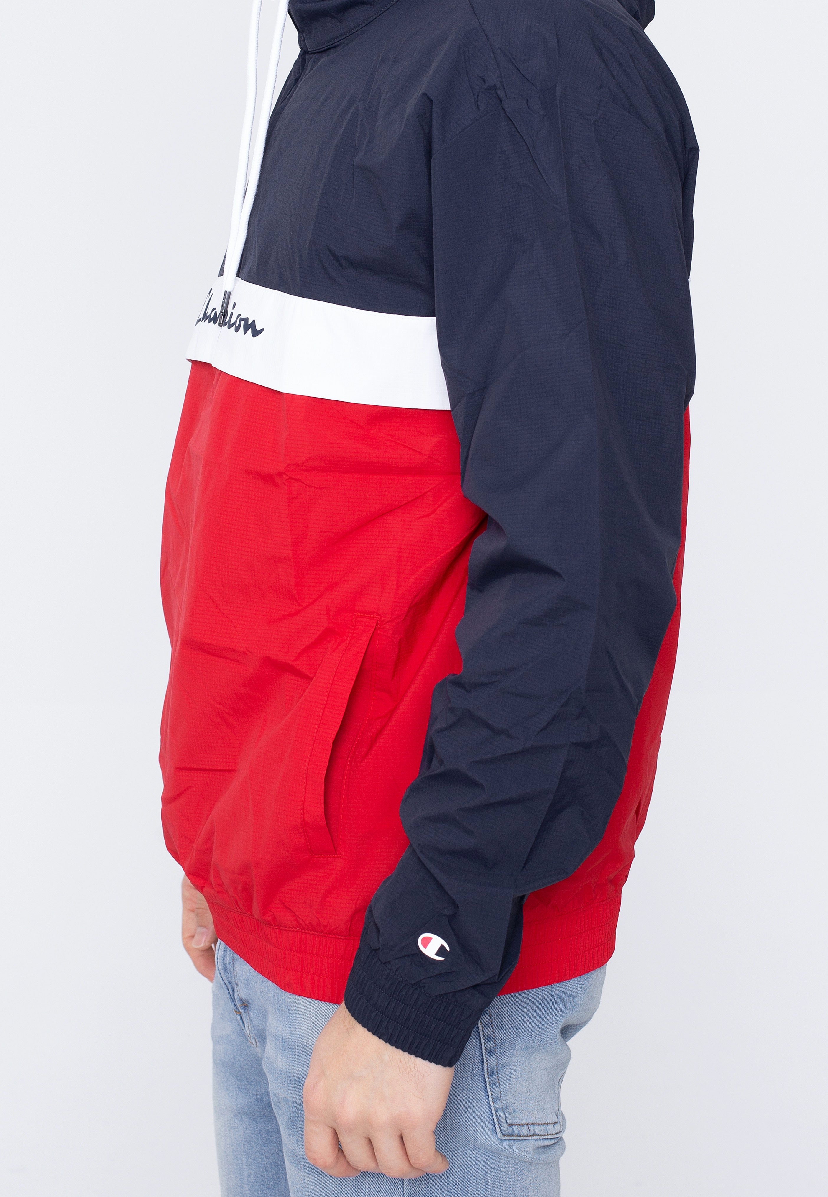 Champion - Halfzip Hooded HTR/NNY/WHT - Jacket | Men-Image