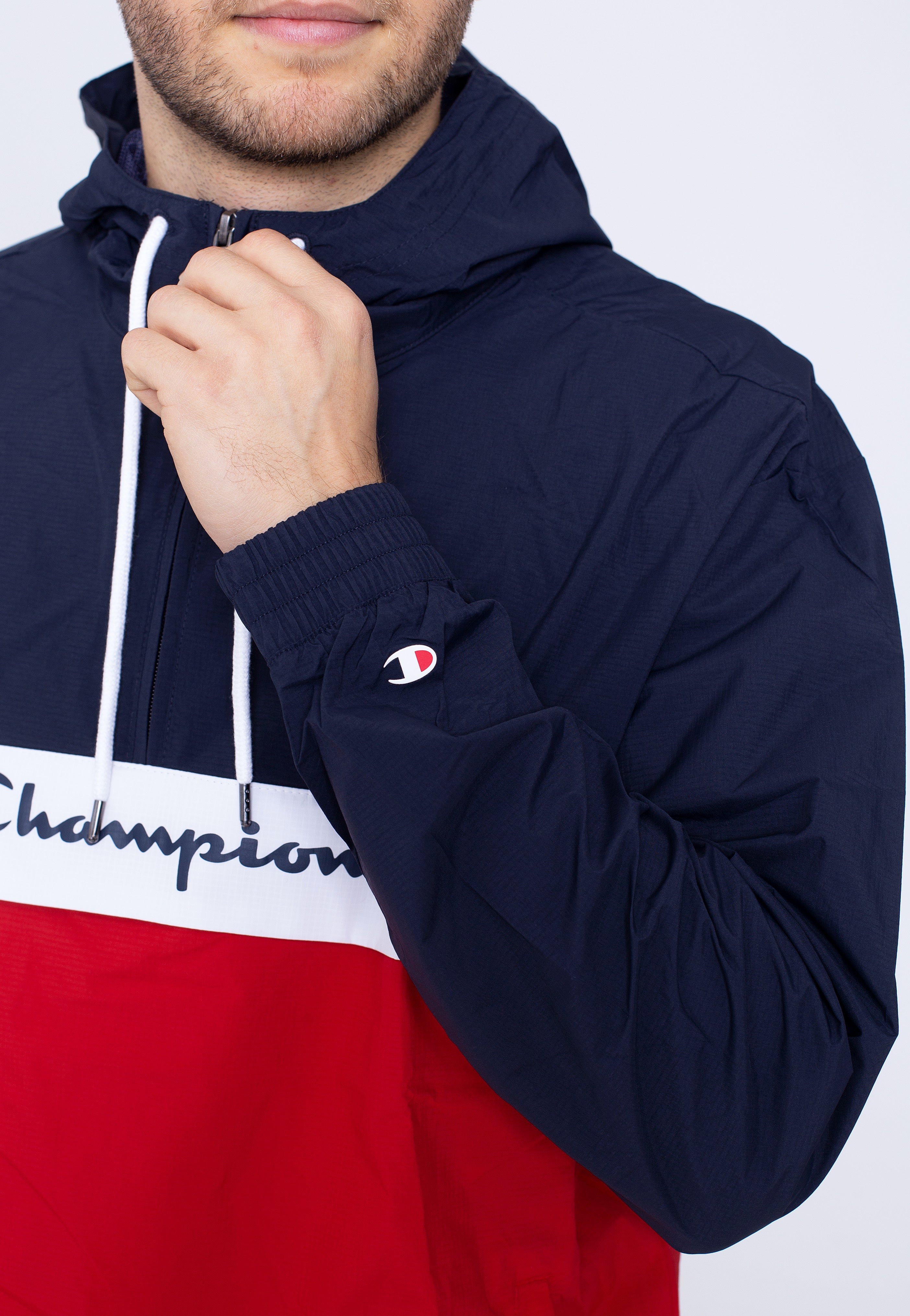 Champion - Halfzip Hooded HTR/NNY/WHT - Jacket | Men-Image