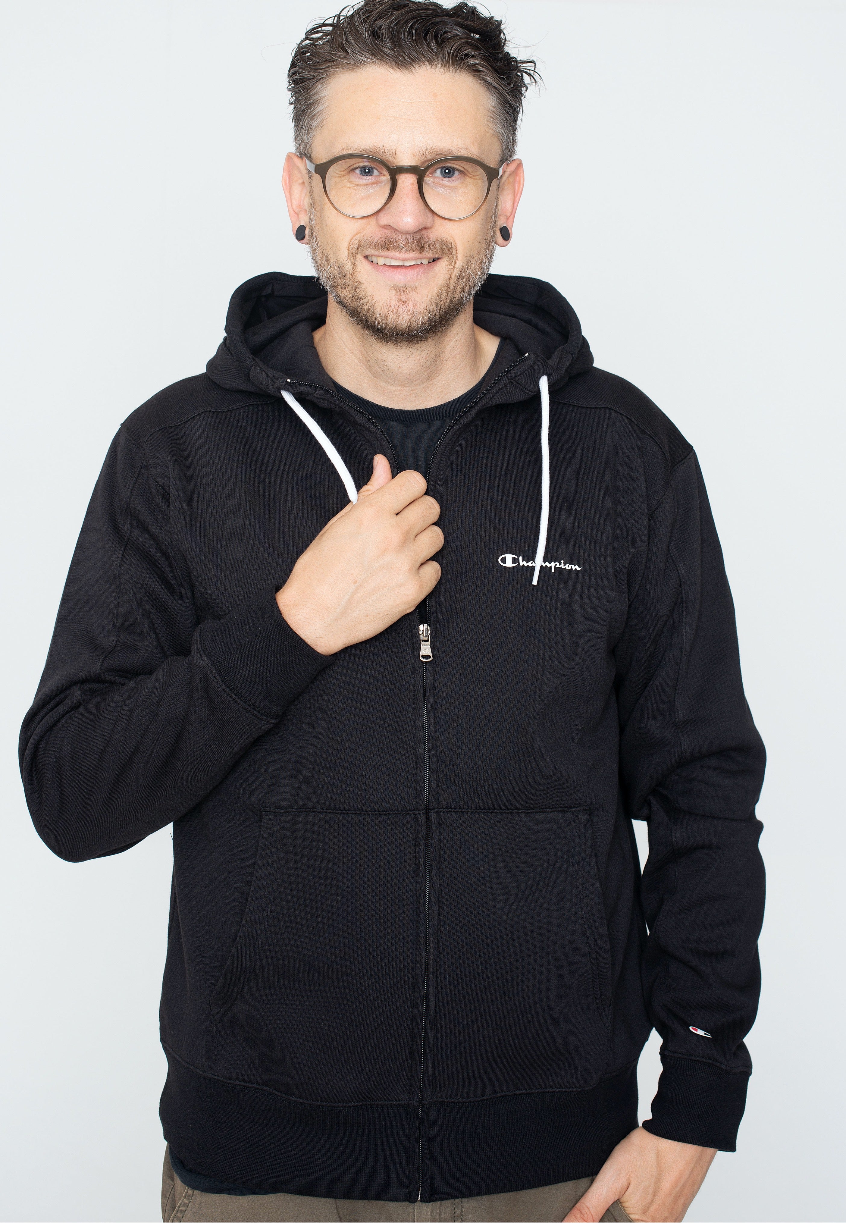 Black champion hoodie for men best sale