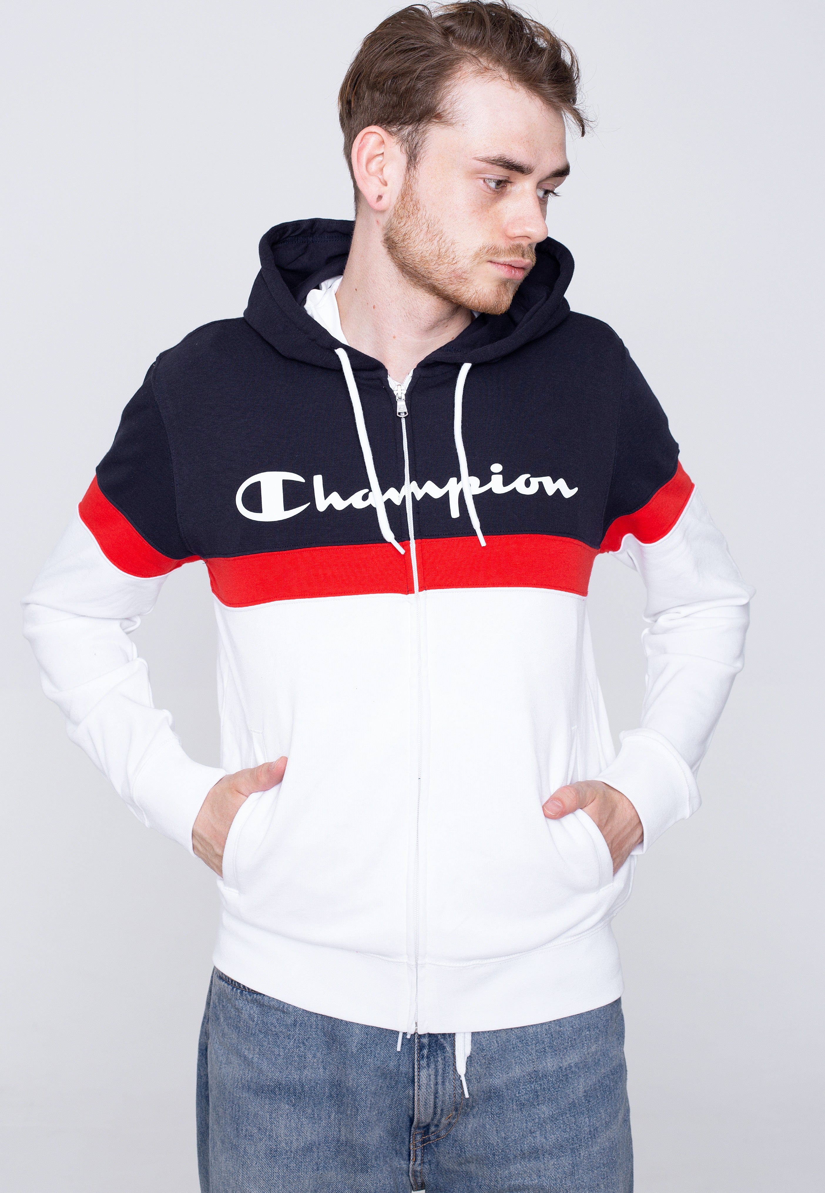 Champion - Hooded Full Zip WHT/NNY/NNY/HRR - Tracksuit | Men-Image