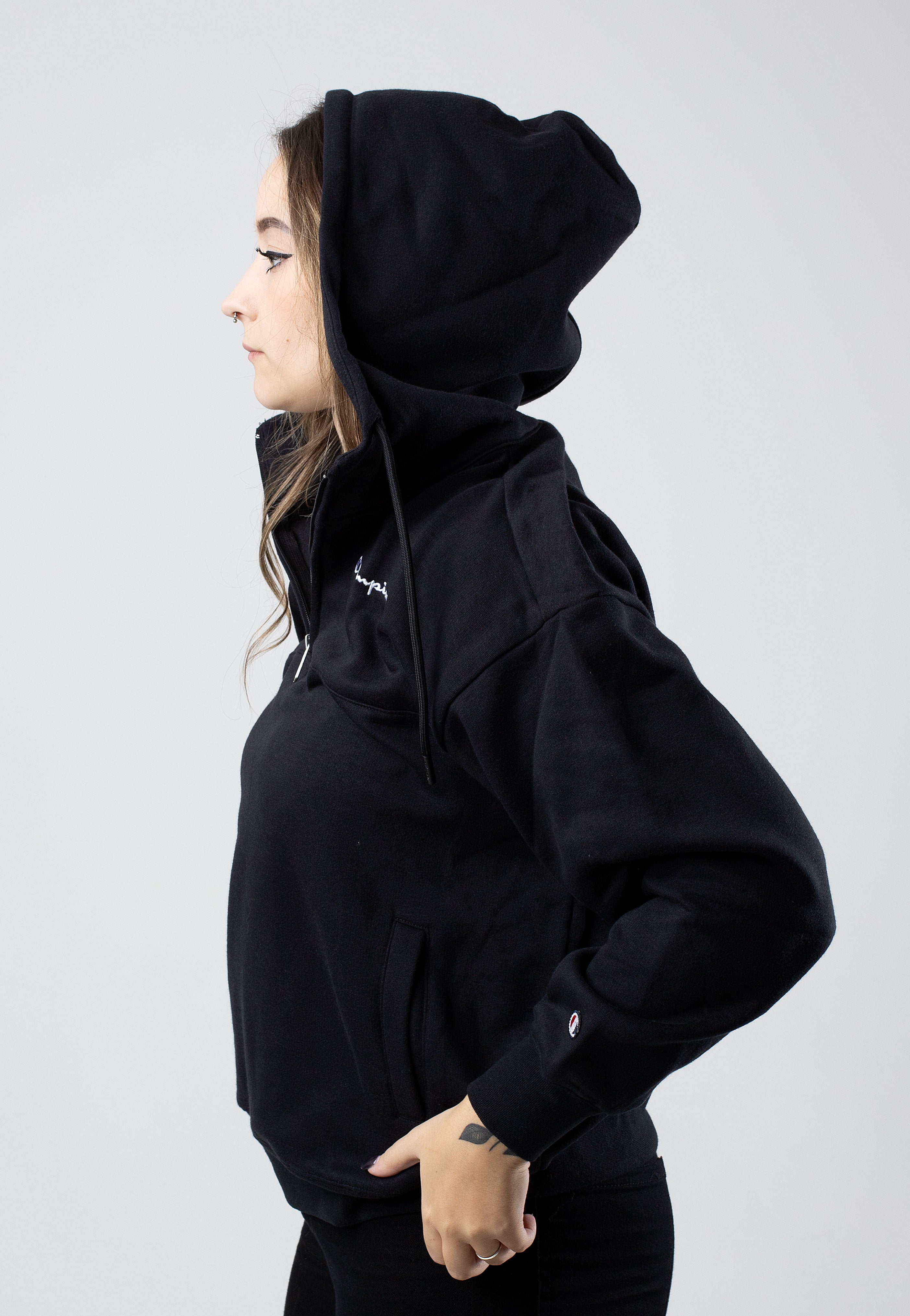 Champion Hooded Half Zip Black Beauty Hoodie