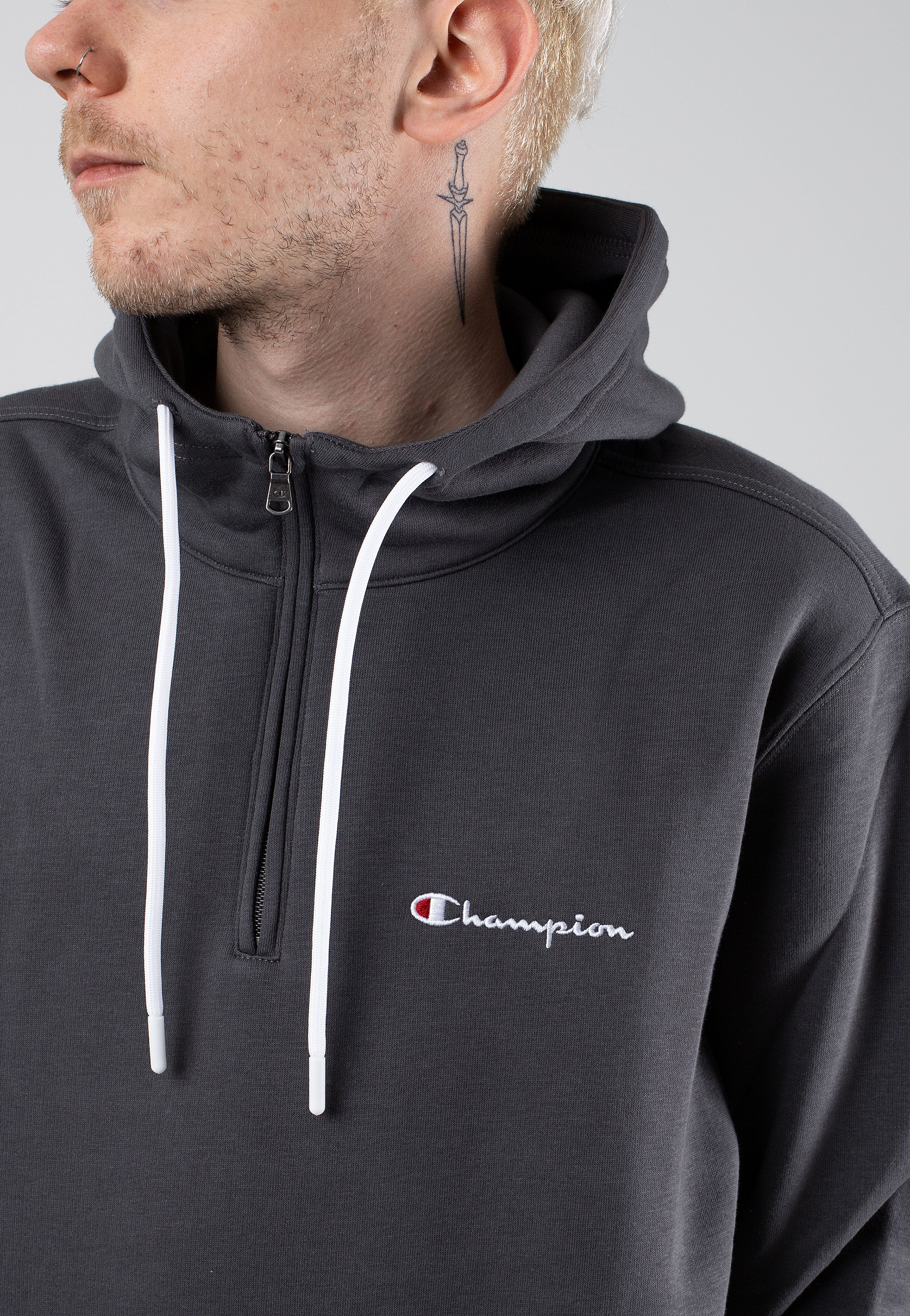 Champion - Hooded Half Zip Blackened Pearl - Hoodie | Men-Image