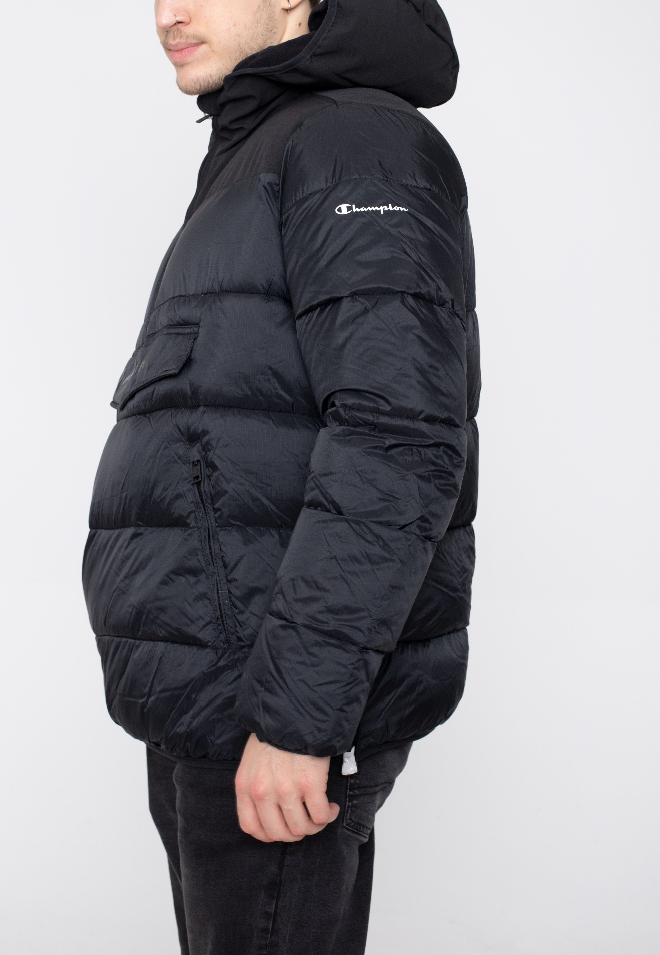 Champion - Hooded Half Zip NBK/NBK - Jacket | Men-Image