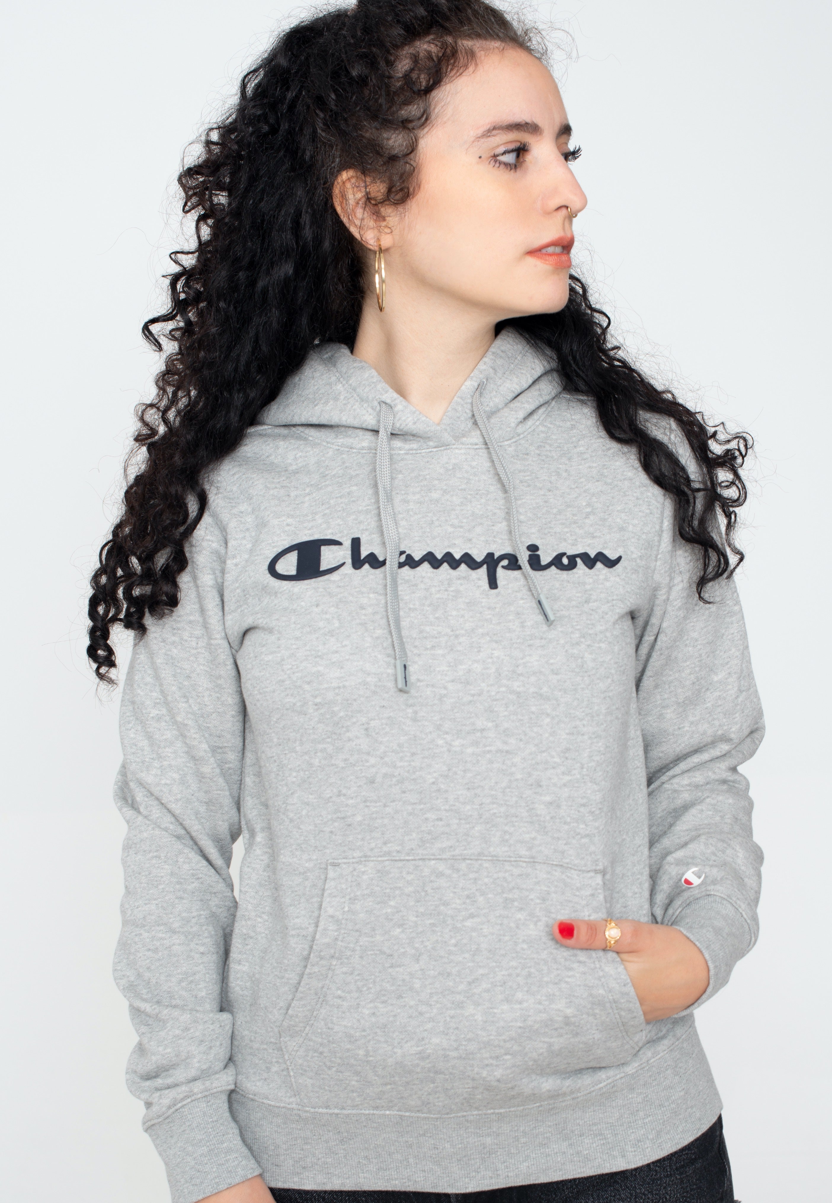 Champion - Hooded Sweatshirt Gray Melange Light - Hoodie | Women-Image