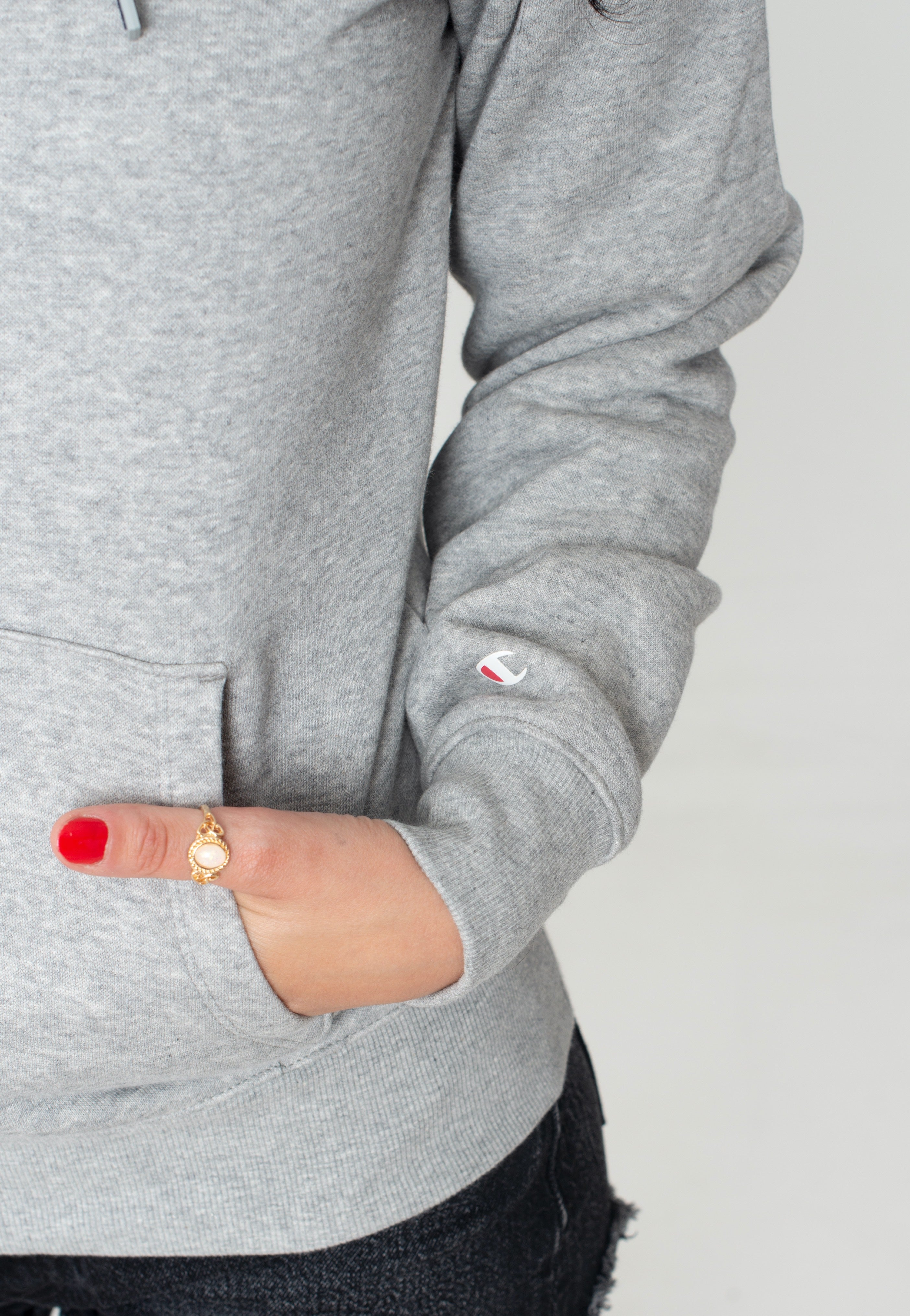 Champion - Hooded Sweatshirt Gray Melange Light - Hoodie | Women-Image