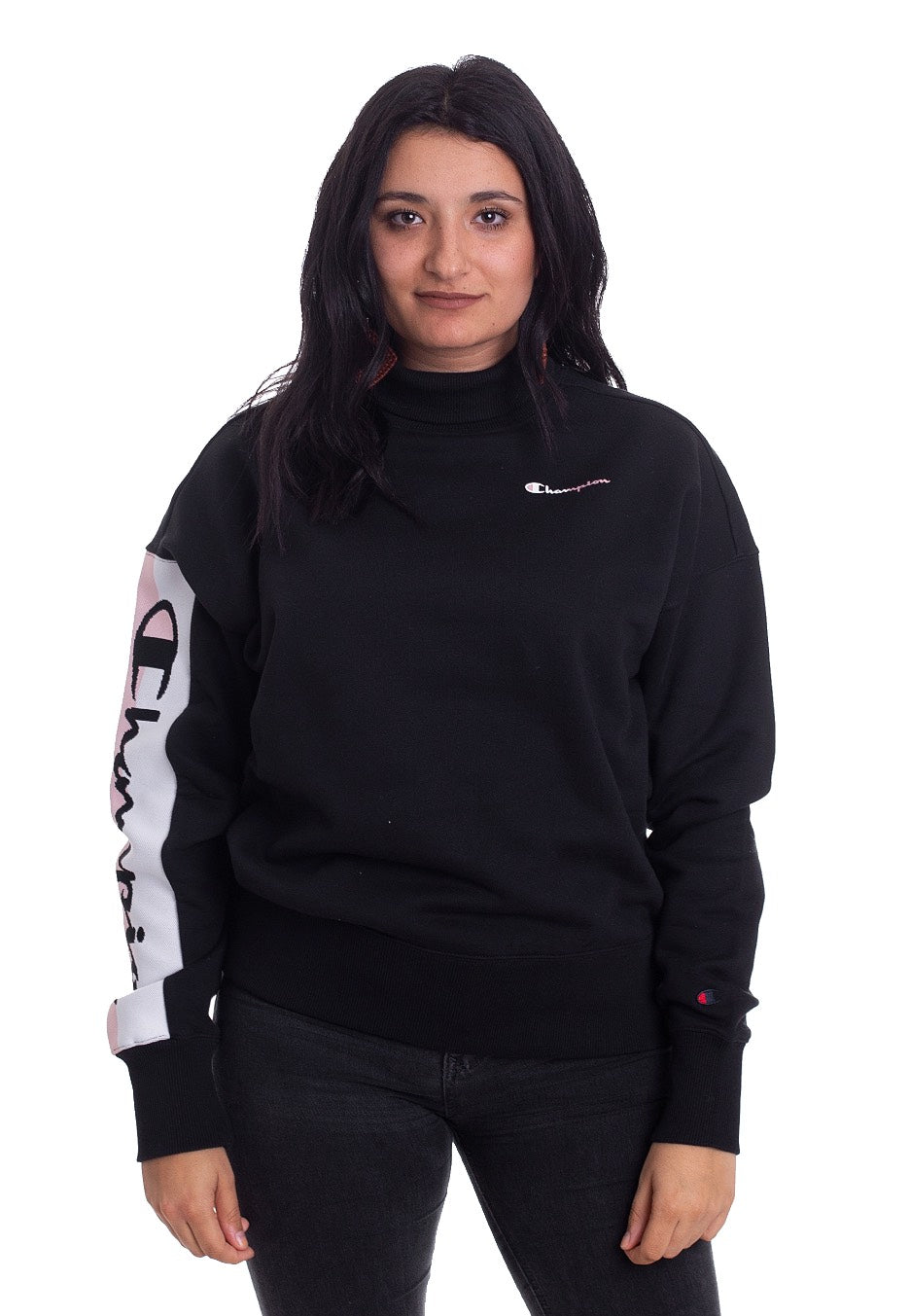 Champion - Recycle Fleece High Neck Brand Manifesto BLK - Sweater | Women-Image