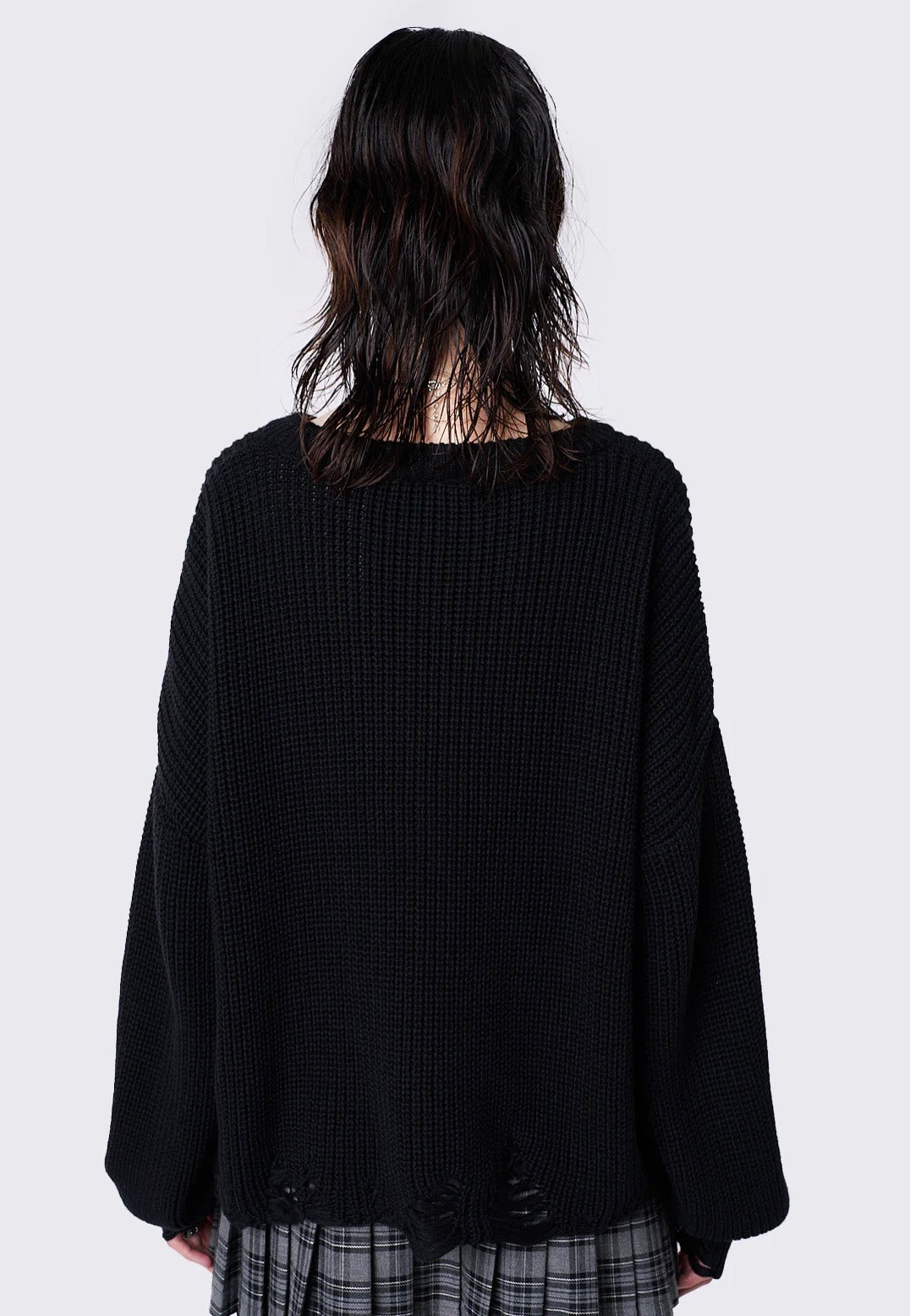 Minga London - Chaotic Distressed Knit Black - Pullover | Women-Image