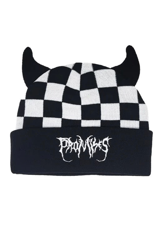 Broken Promises - Checkered Devil Horn Black/White - Beanie | Neutral-Image