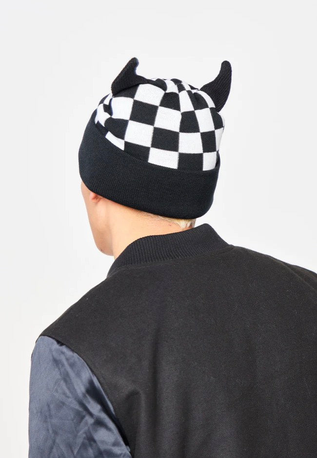 Broken Promises - Checkered Devil Horn Black/White - Beanie | Neutral-Image