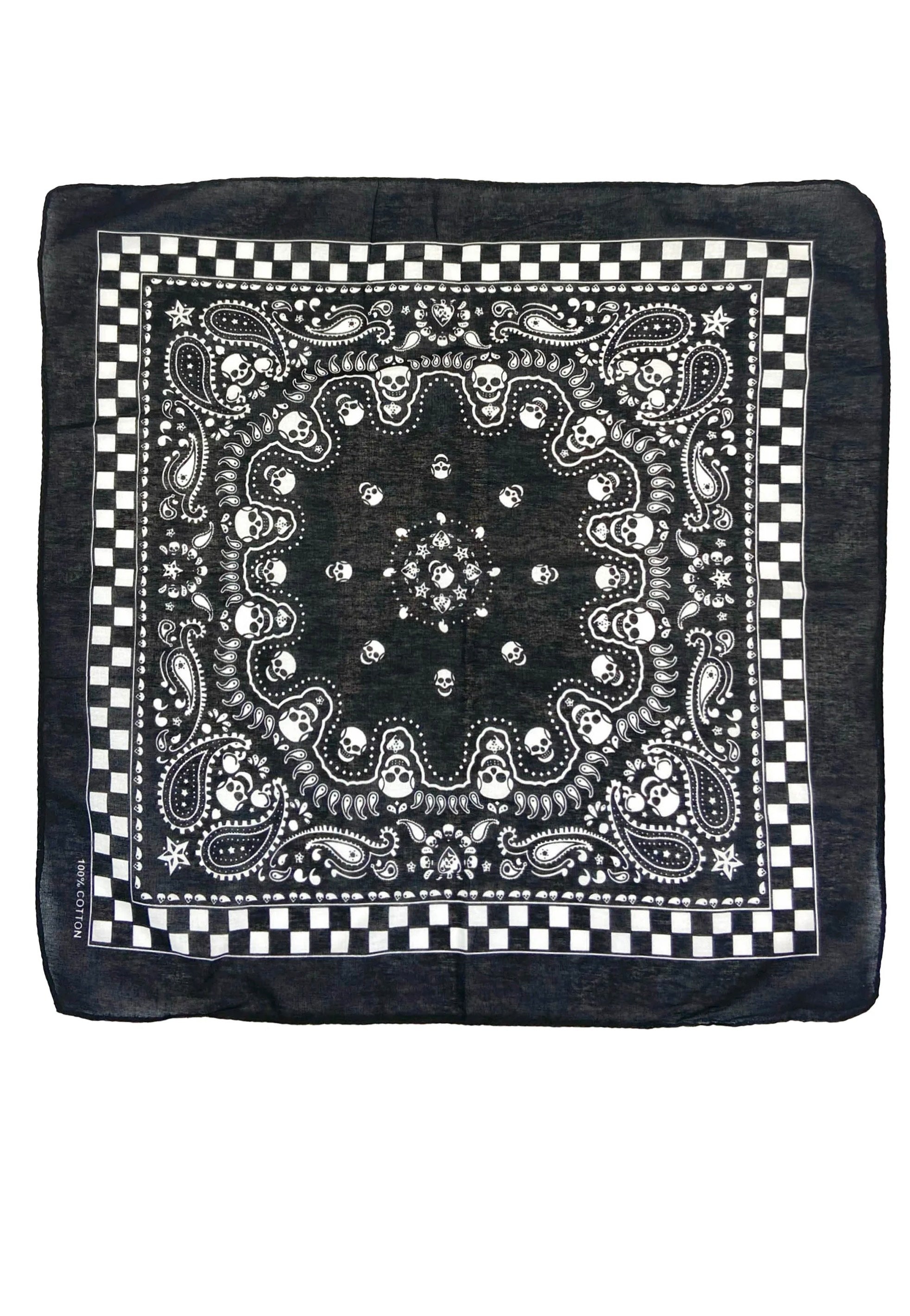 Pamela Mann - Checker Skull Black And White - Bandana | Neutral-Image