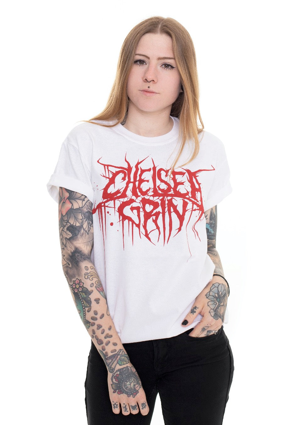 Chelsea Grin - Simple Logo White - T-Shirt | Women-Image