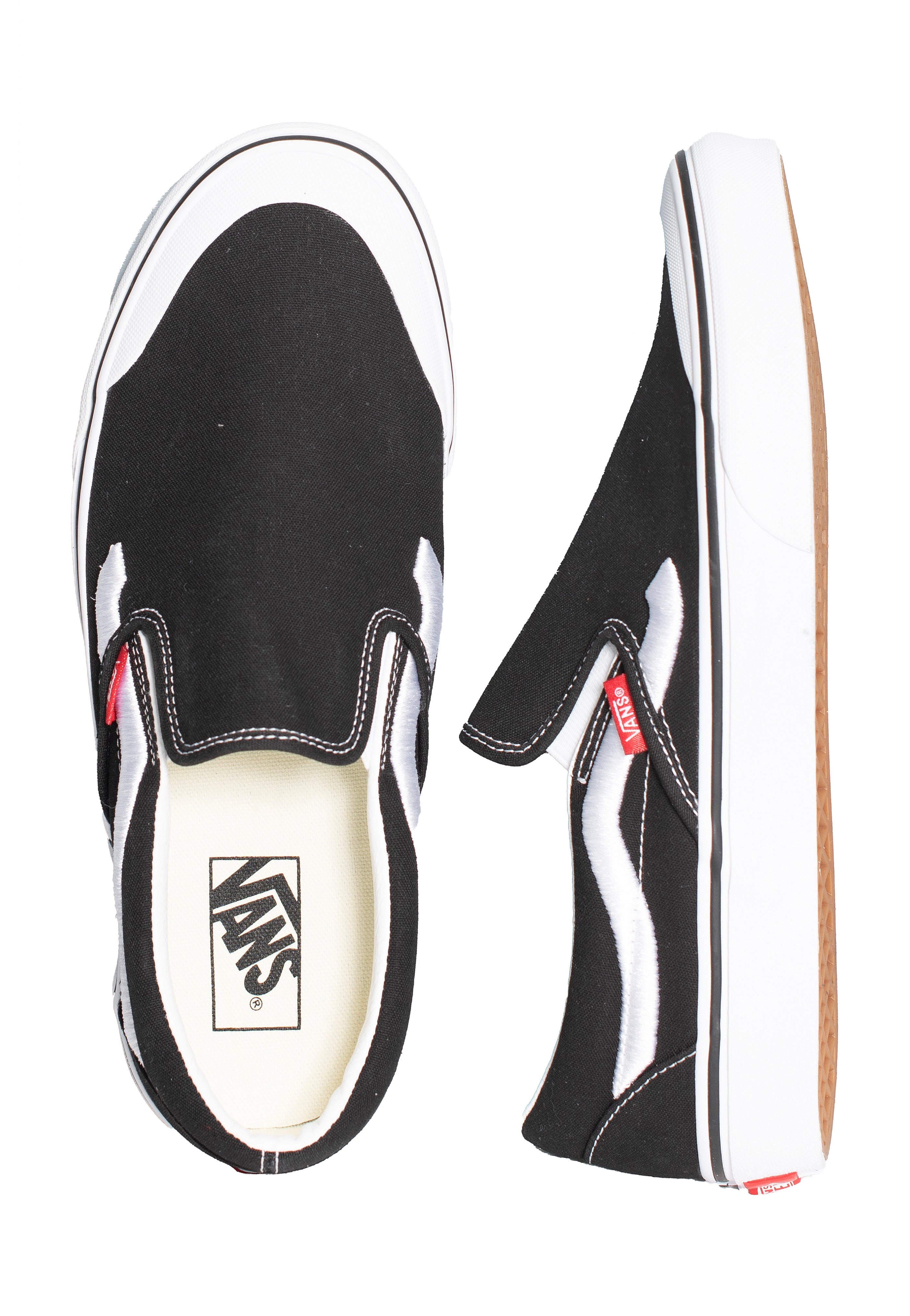 Vans - Classic Slip-On 138 Sidestripe Black/True White - Shoes | Men-Image