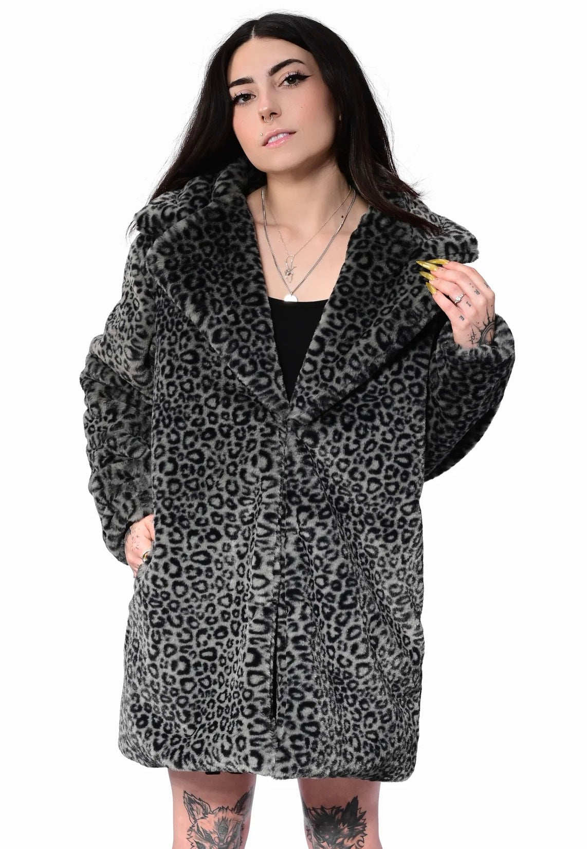 Foxblood - Charli Leopard Grey - Jacket | Women-Image