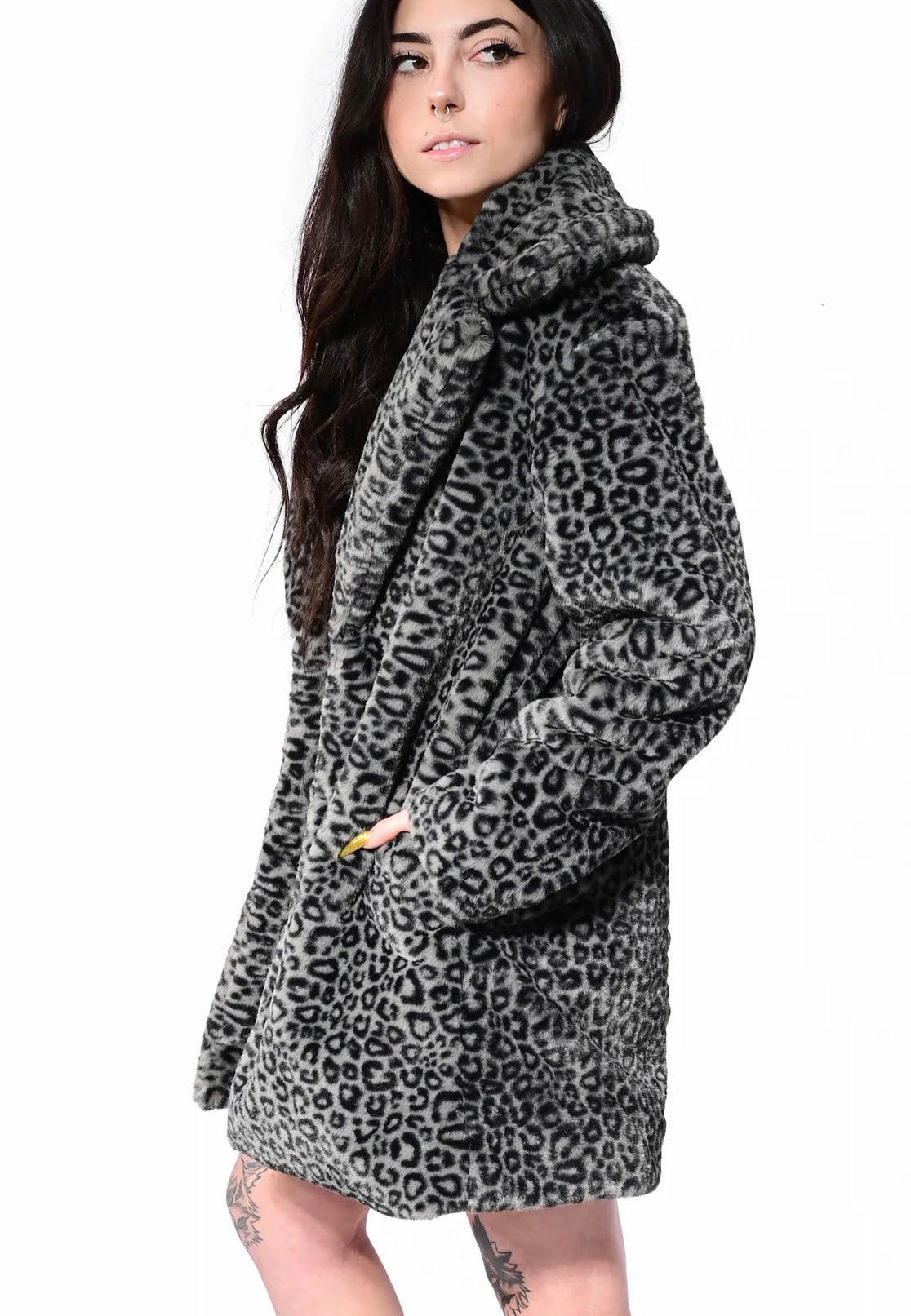 Foxblood - Charli Leopard Grey - Jacket | Women-Image