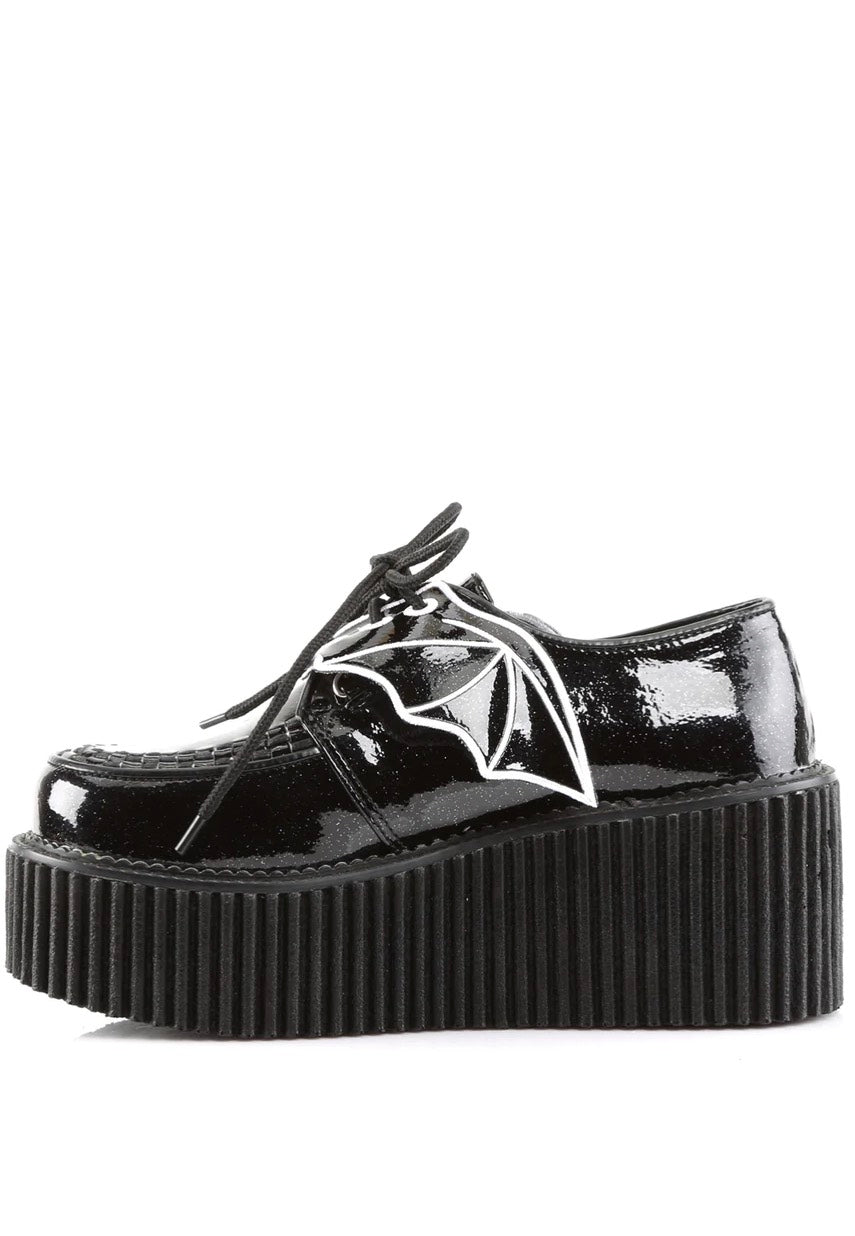 DemoniaCult - Creeper 205 Bat Wings Glitter Black - Girl Shoes | Women-Image