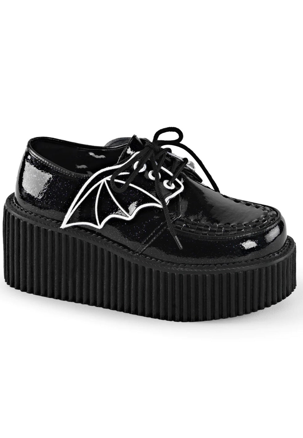 DemoniaCult - Creeper 205 Bat Wings Glitter Black - Girl Shoes | Women-Image