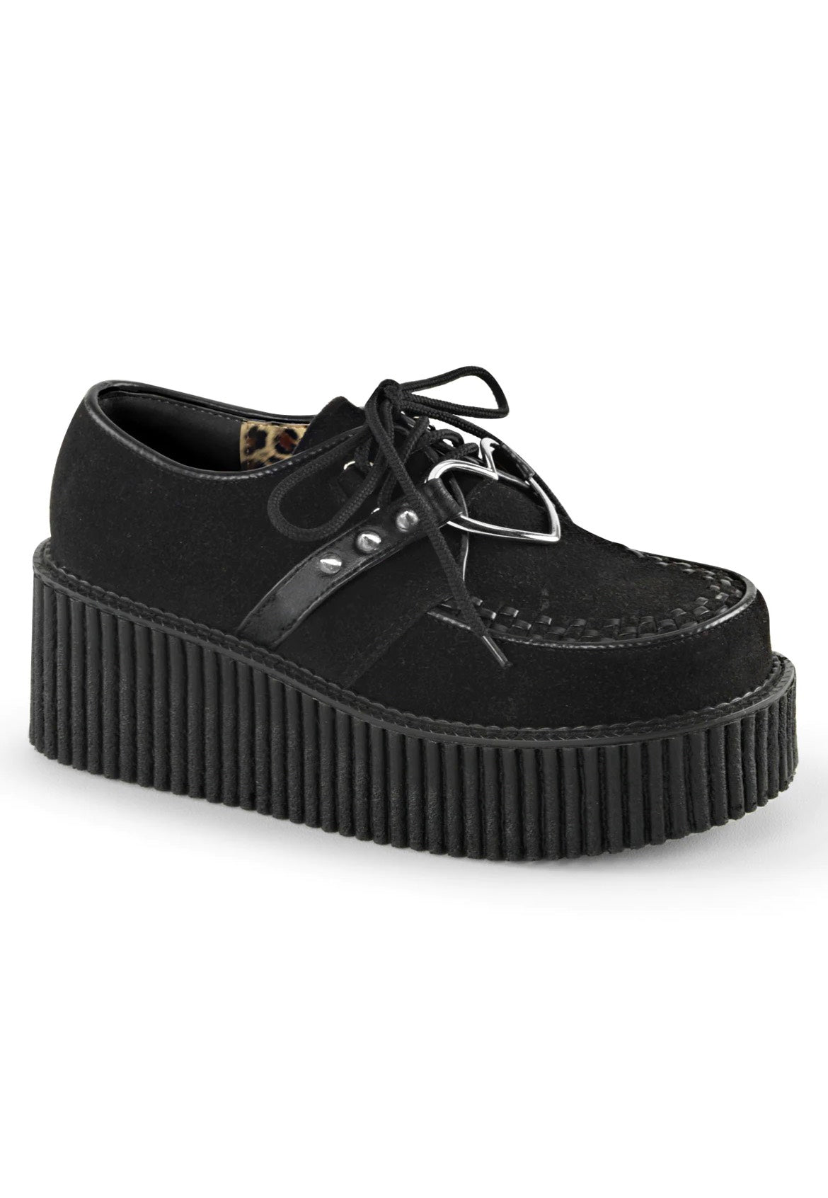 DemoniaCult - 3" PF Creeper w/ Heart O-Ring & Spikes Detail - Girl Shoes | Women-Image