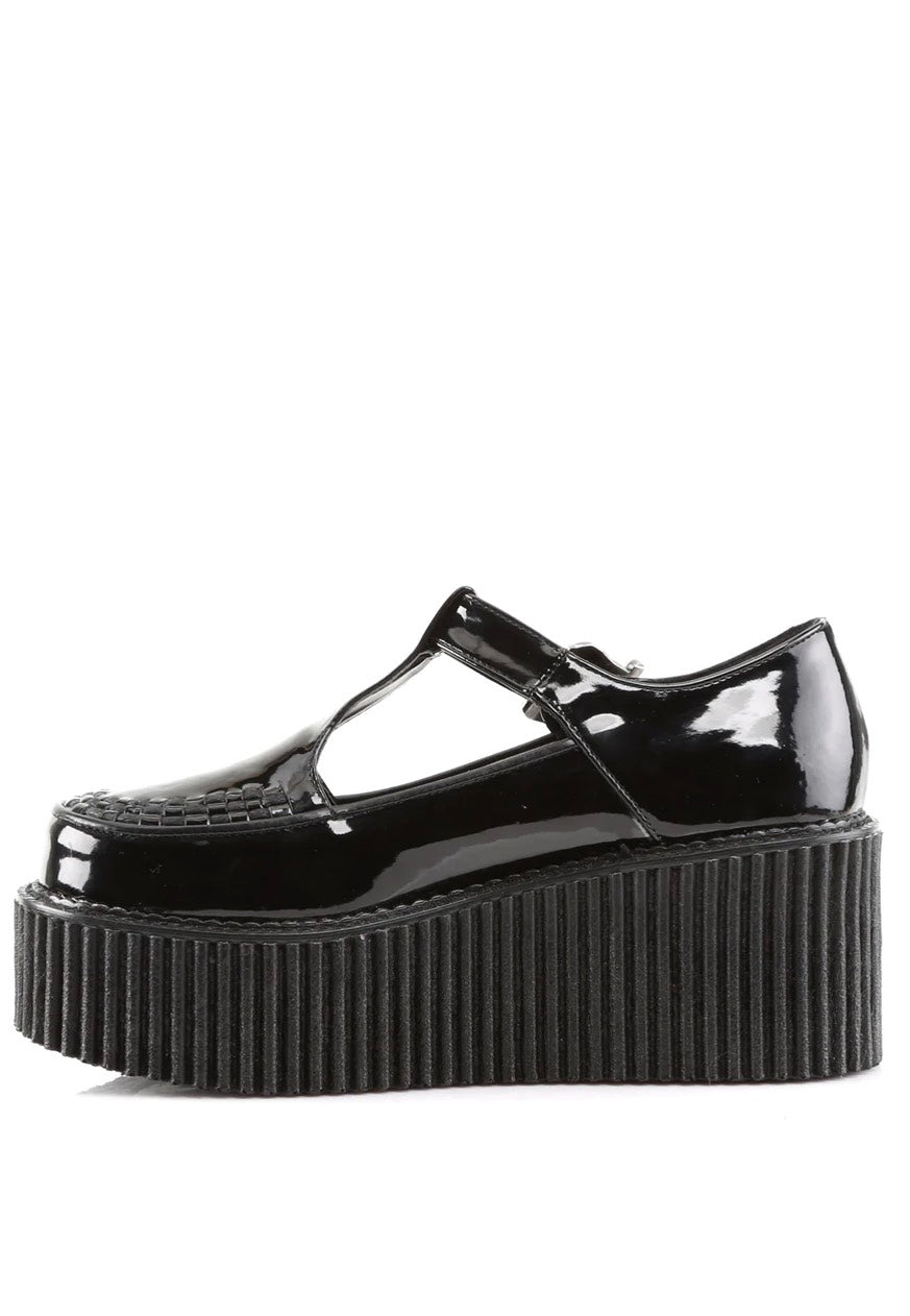 DemoniaCult - Creeper 214 Black Pat - Girl Shoes | Women-Image