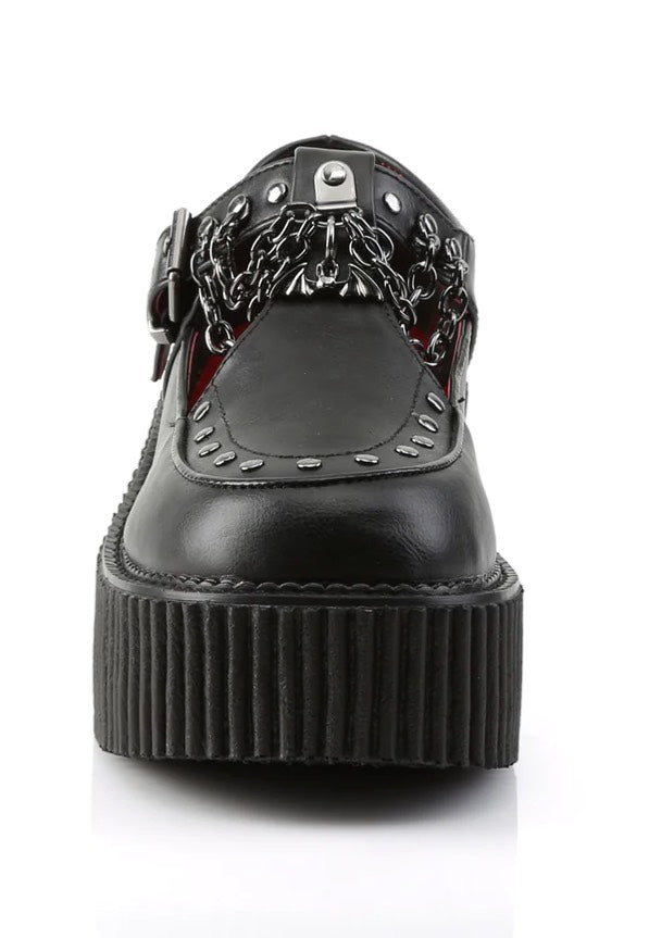 DemoniaCult - Creeper 215 Black Vegan Leather - Girl Shoes | Women-Image