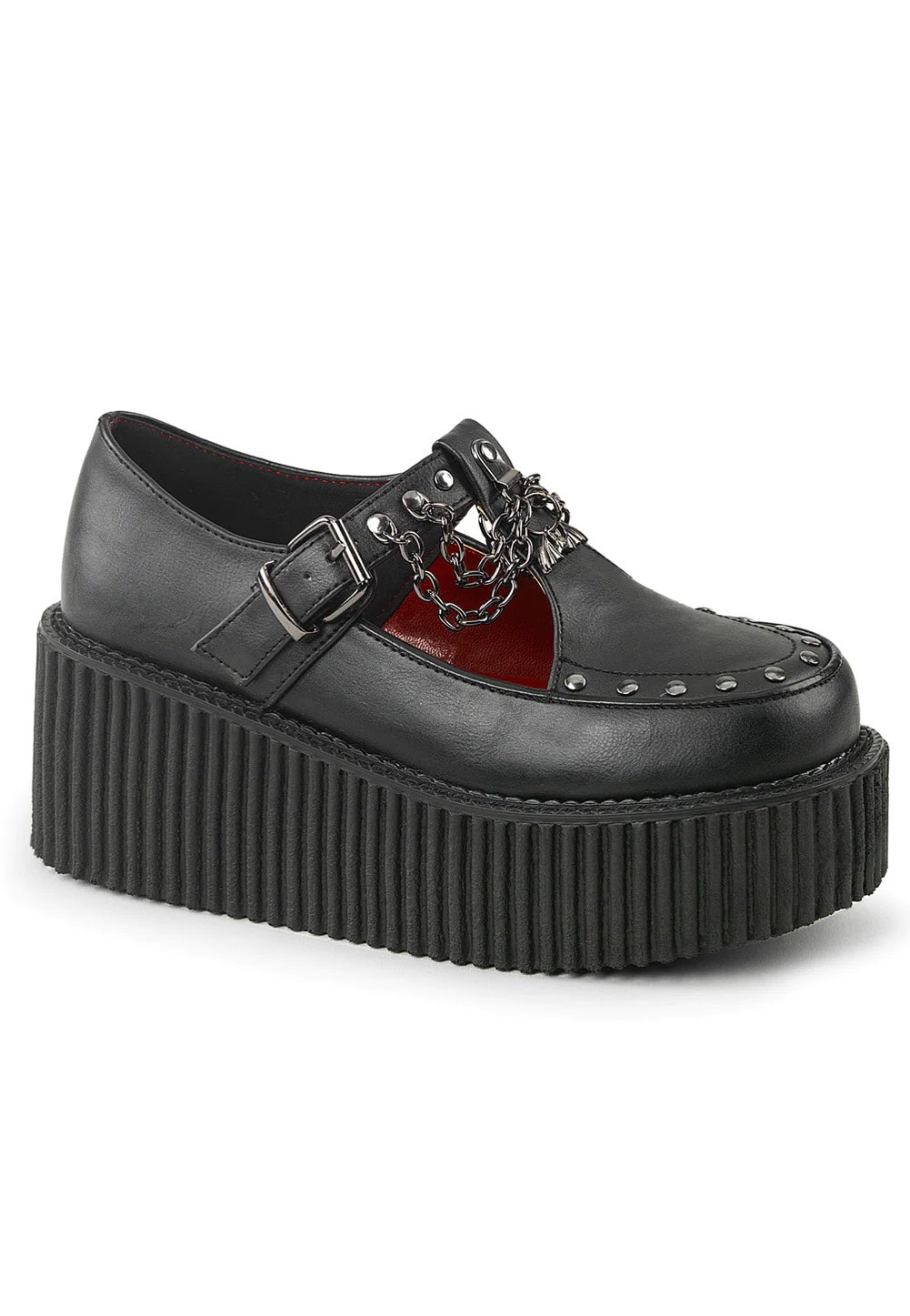 DemoniaCult - Creeper 215 Black Vegan Leather - Girl Shoes | Women-Image