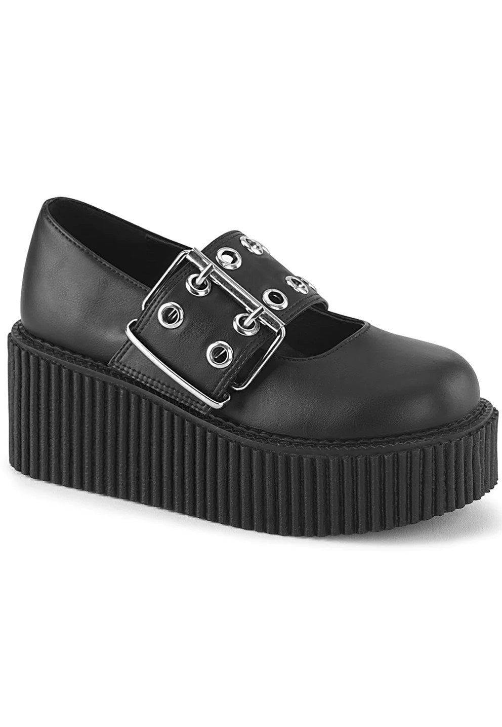 DemoniaCult - Creeper 230 Black Vegan Leather - Girl Shoes | Women-Image