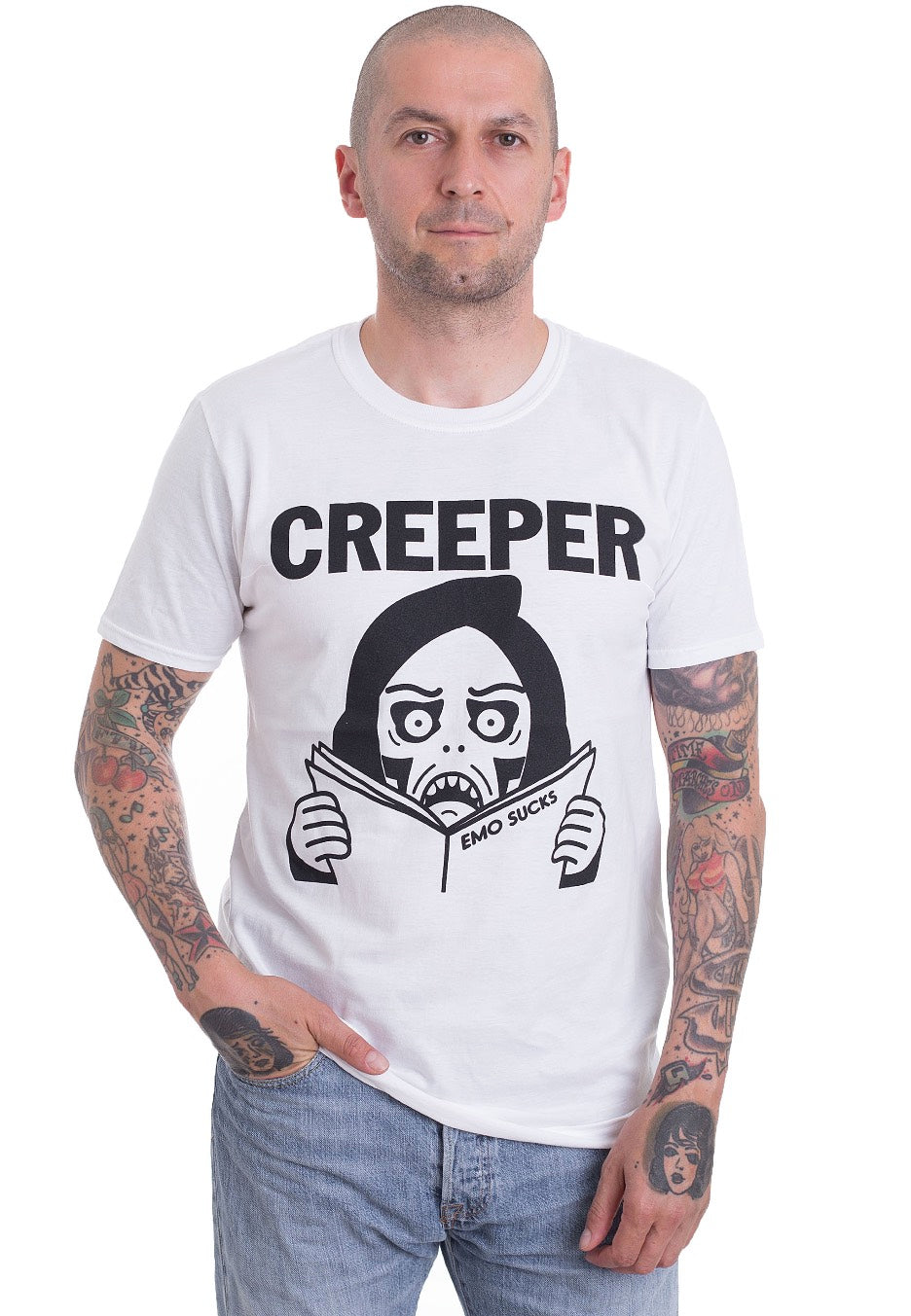 Creeper - Emo Sux White - T-Shirt | Men-Image