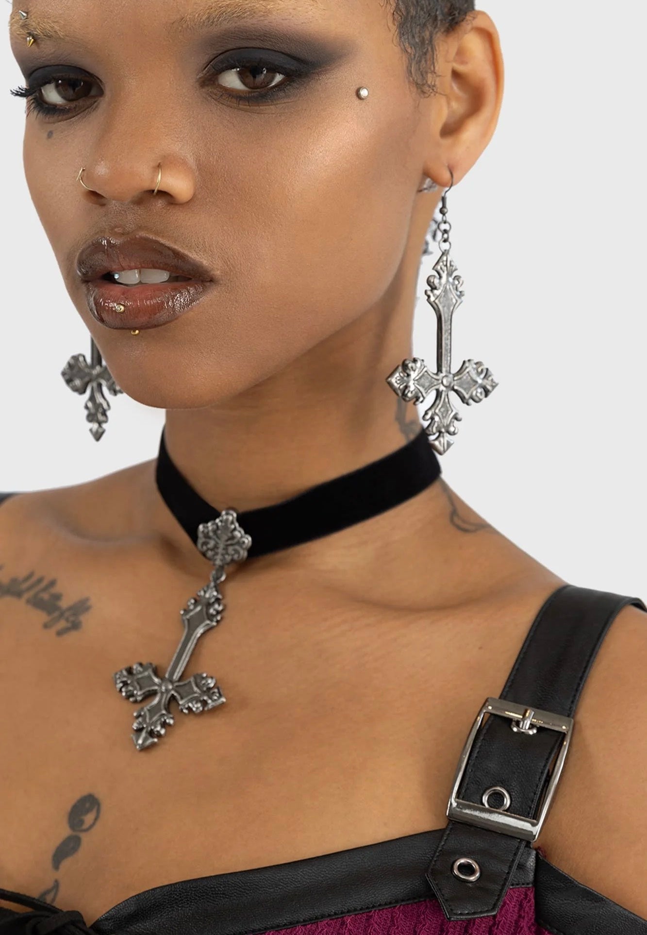 Killstar - Crossed Fates Silver - Earrings | Neutral-Image