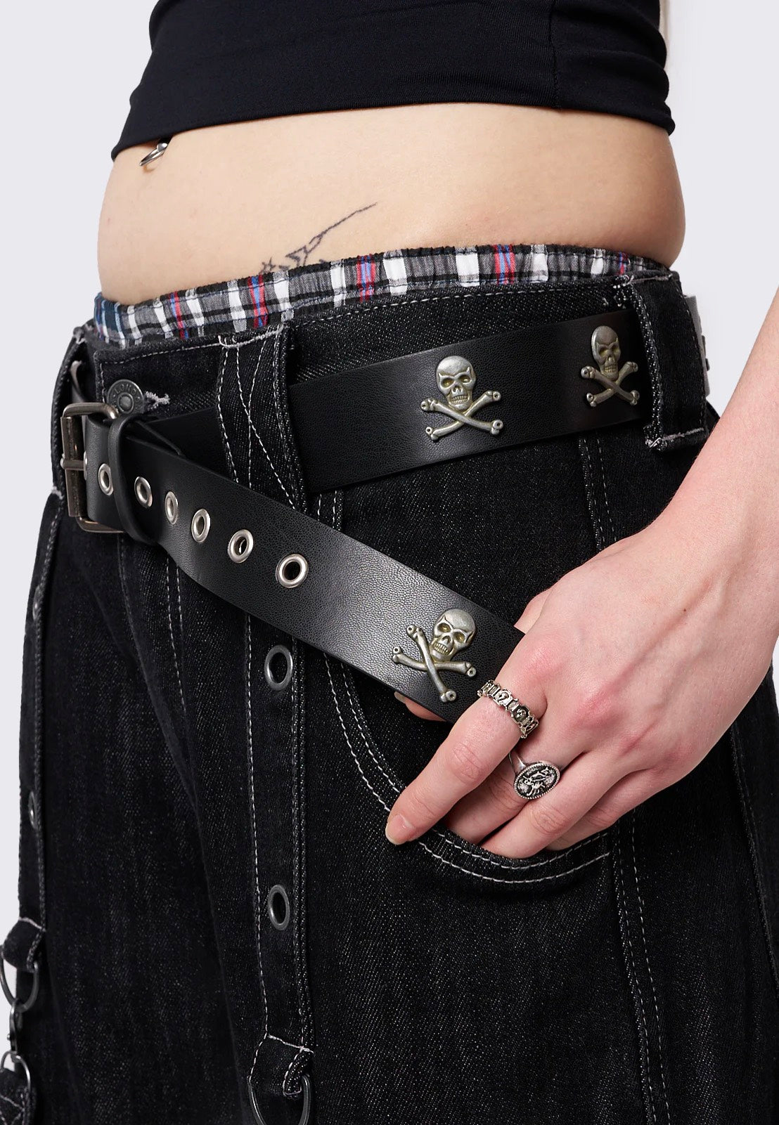 Minga London - Cryptic Skull Black Buckle - Belt | Neutral-Image