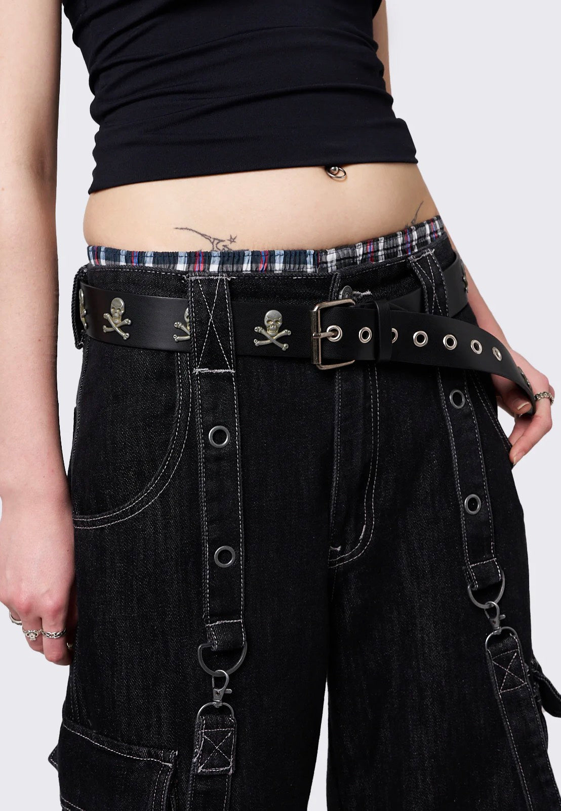 Minga London - Cryptic Skull Black Buckle - Belt | Neutral-Image