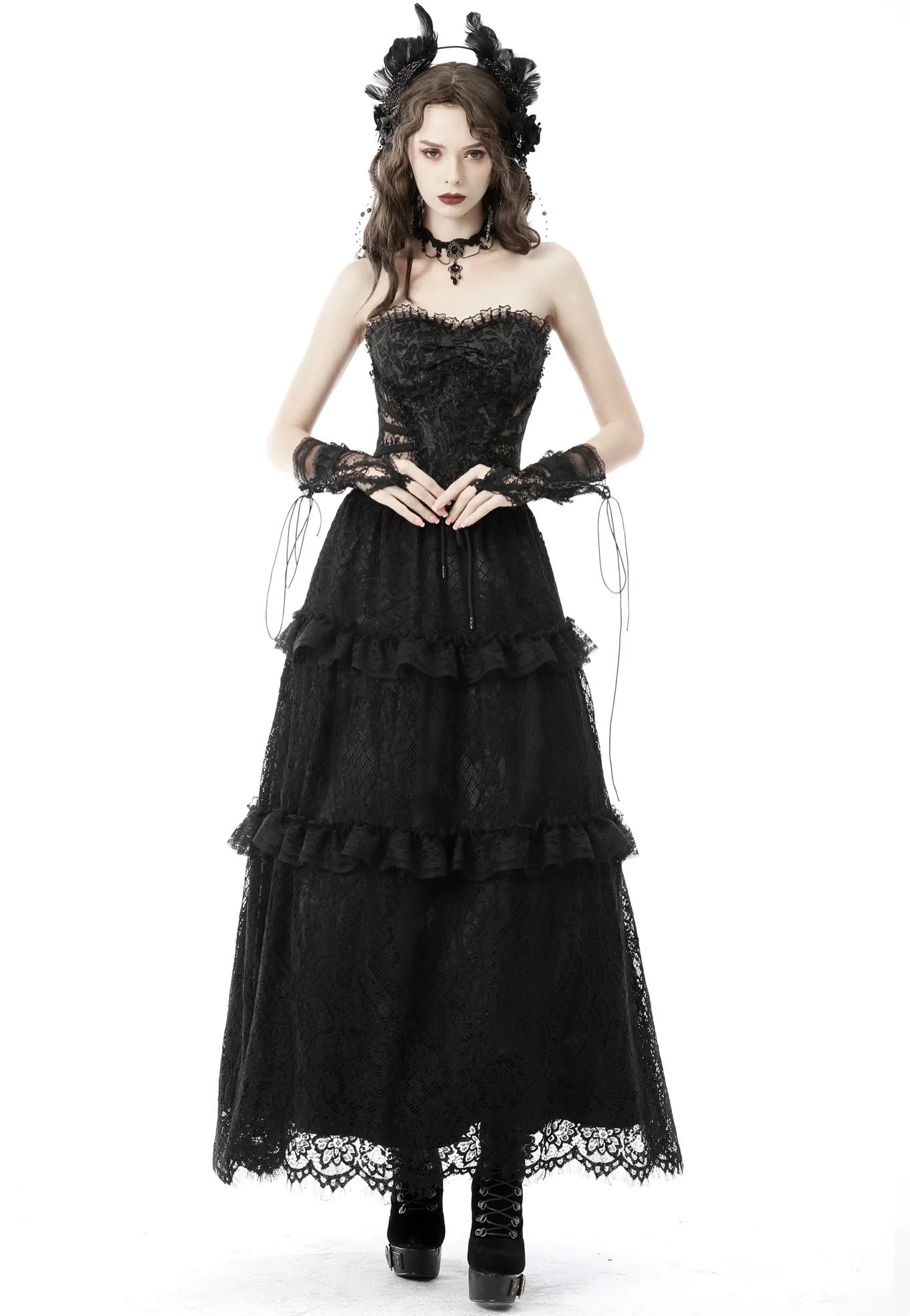 Dark In Love - Gothic Hollow Out Sexy Jacquard Black - Corset | Women-Image