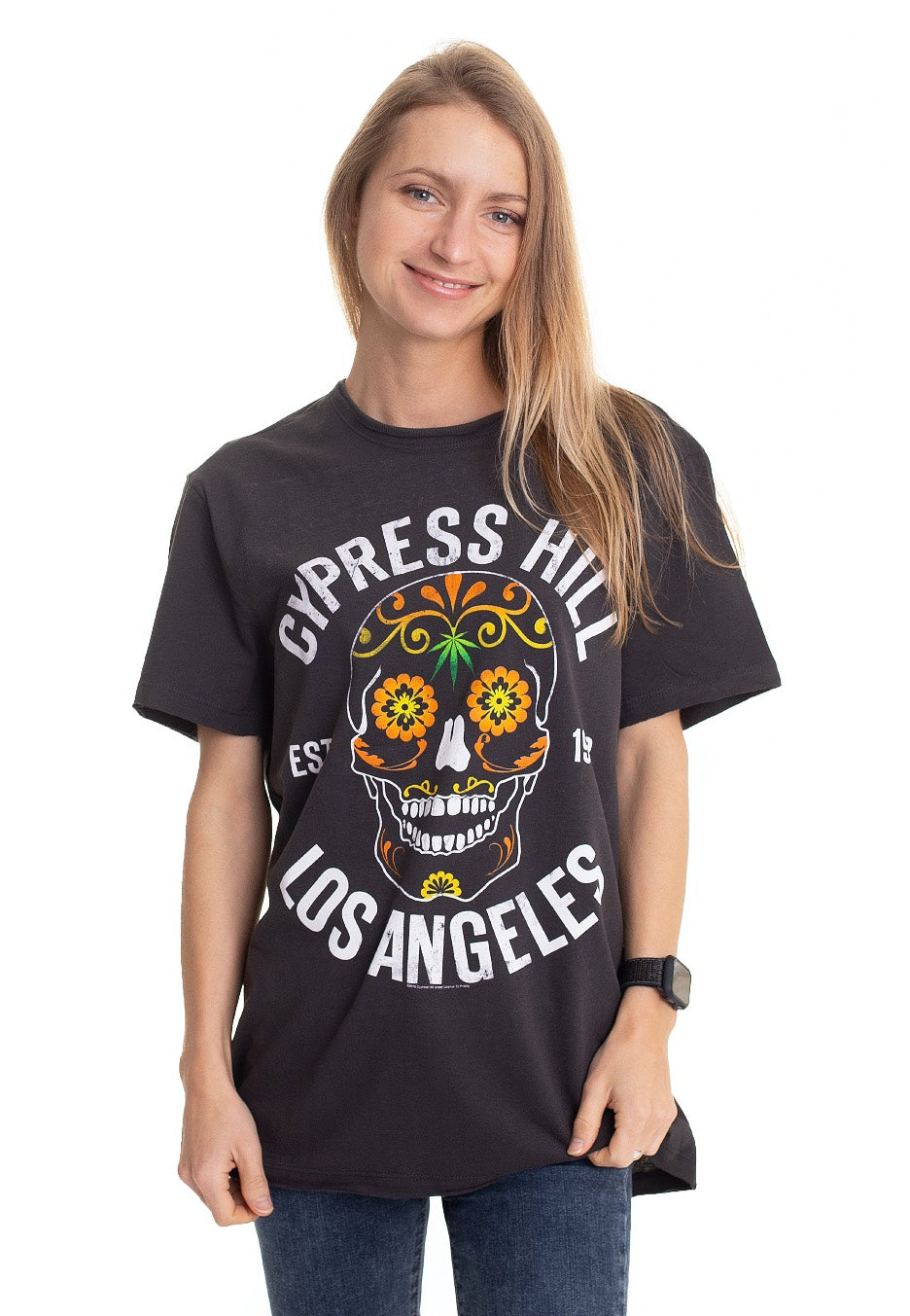 Cypress Hill - Floral Skull Grey - T-Shirt | Women-Image