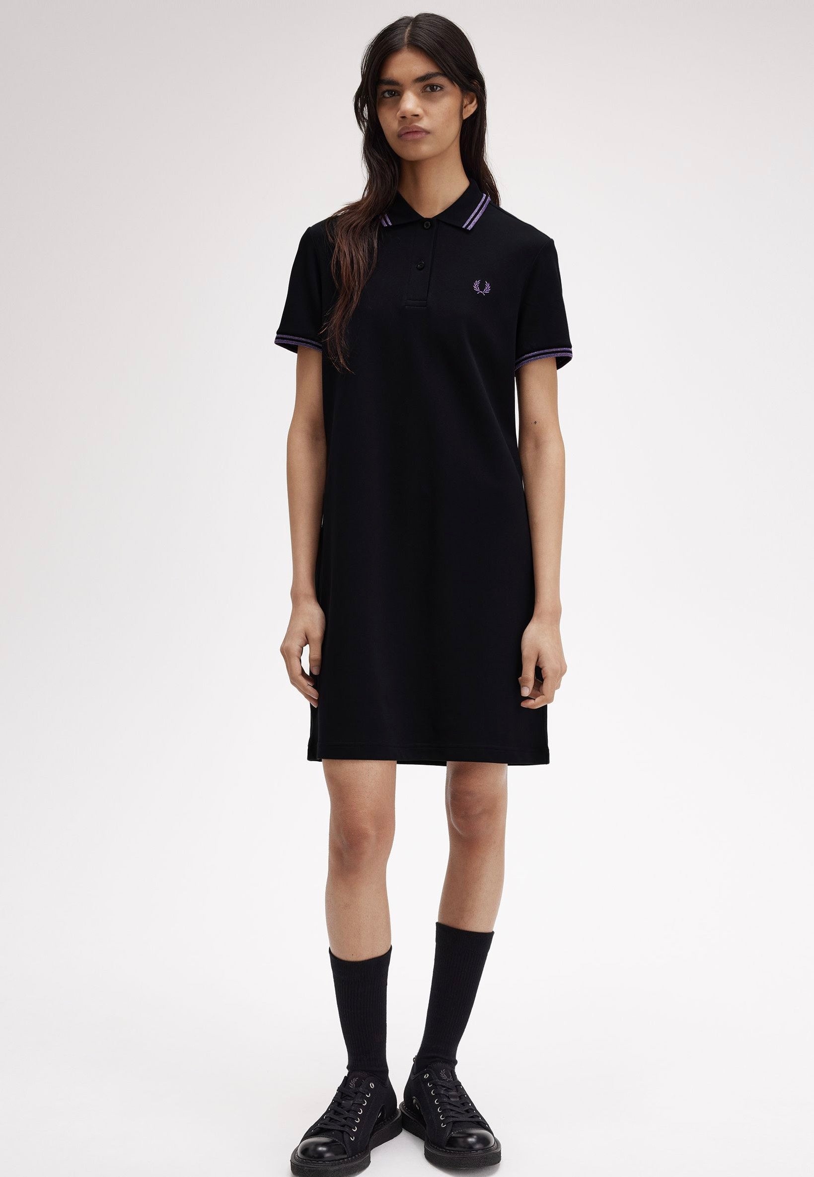 Fred Perry - Twin Tipped Black/Metallic Ultra Violet/Metallic Ultra Violet - Dress | Women-Image