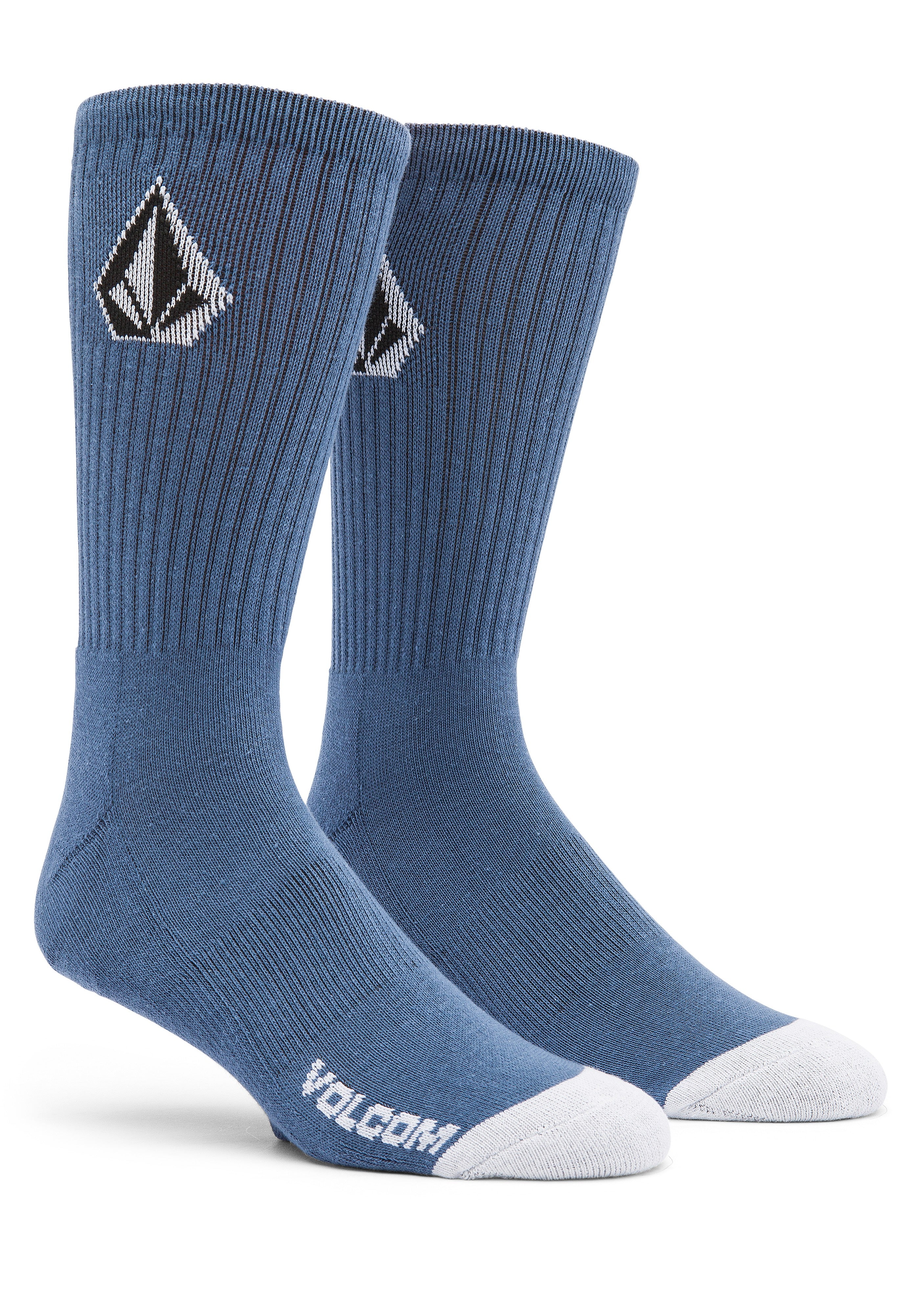 Volcom - Full Stone Pack Of 3 Stone Blue - Socks | Neutral-Image