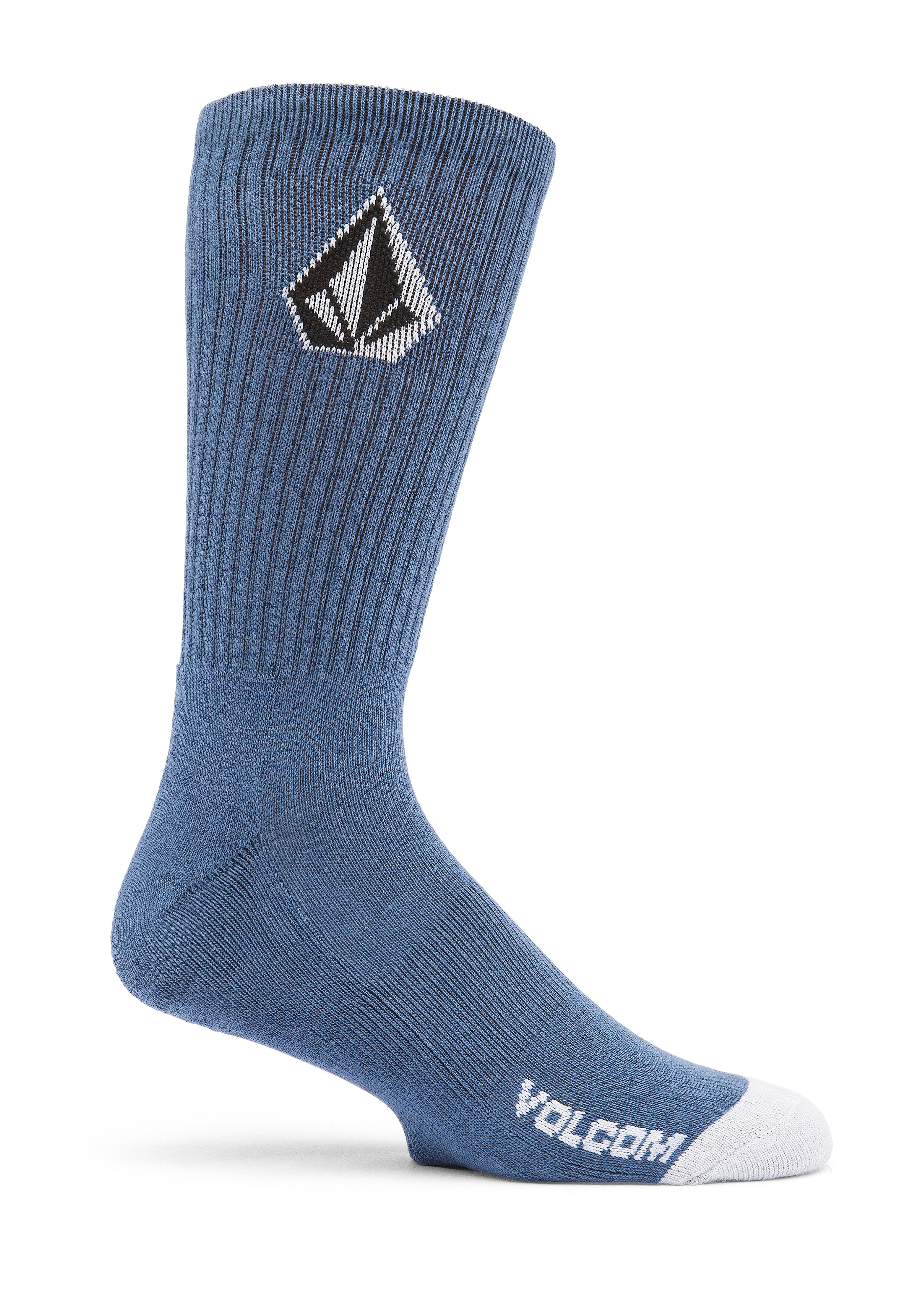 Volcom - Full Stone Pack Of 3 Stone Blue - Socks | Neutral-Image