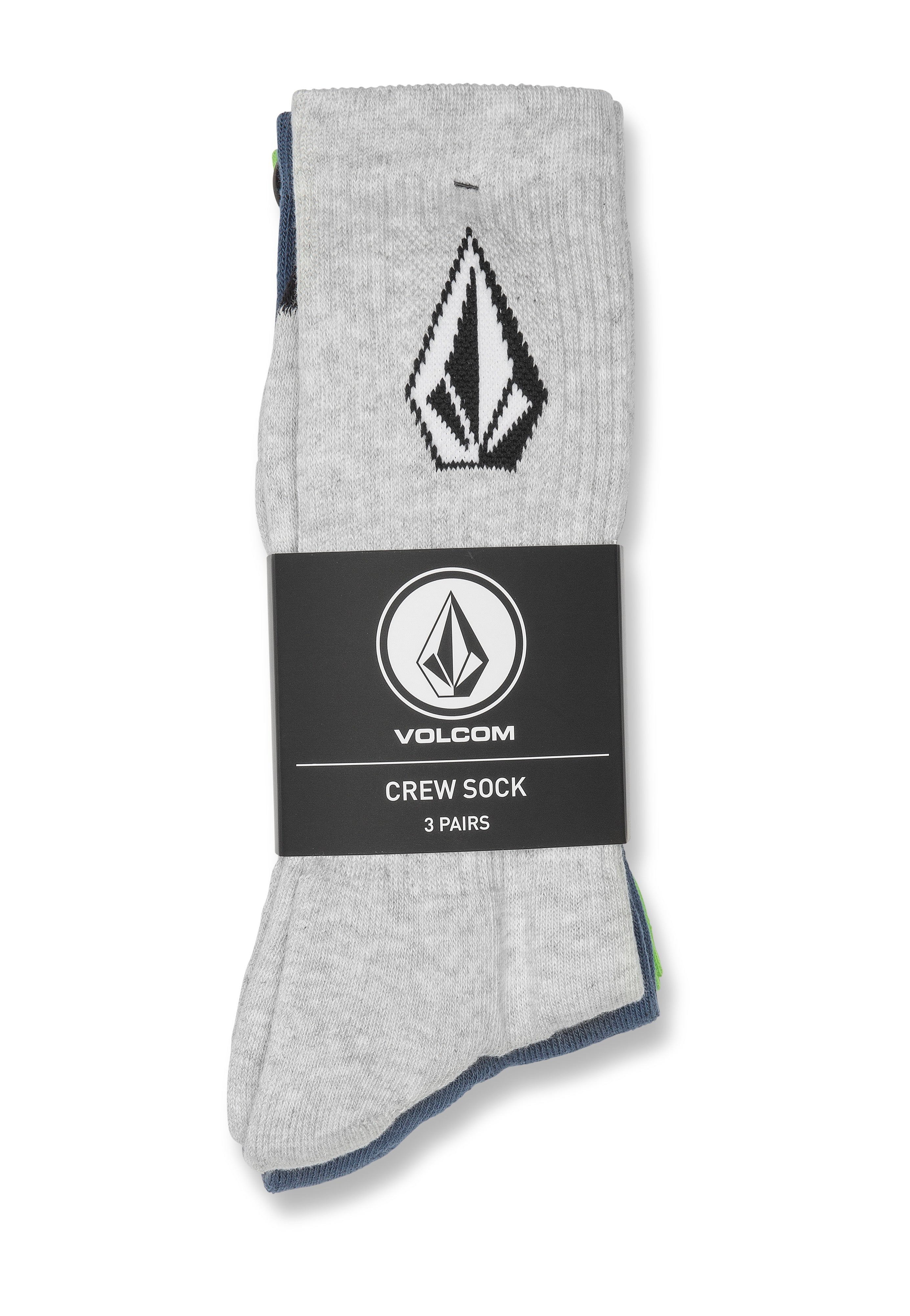 Volcom - Full Stone Pack Of 3 Stone Blue - Socks | Neutral-Image