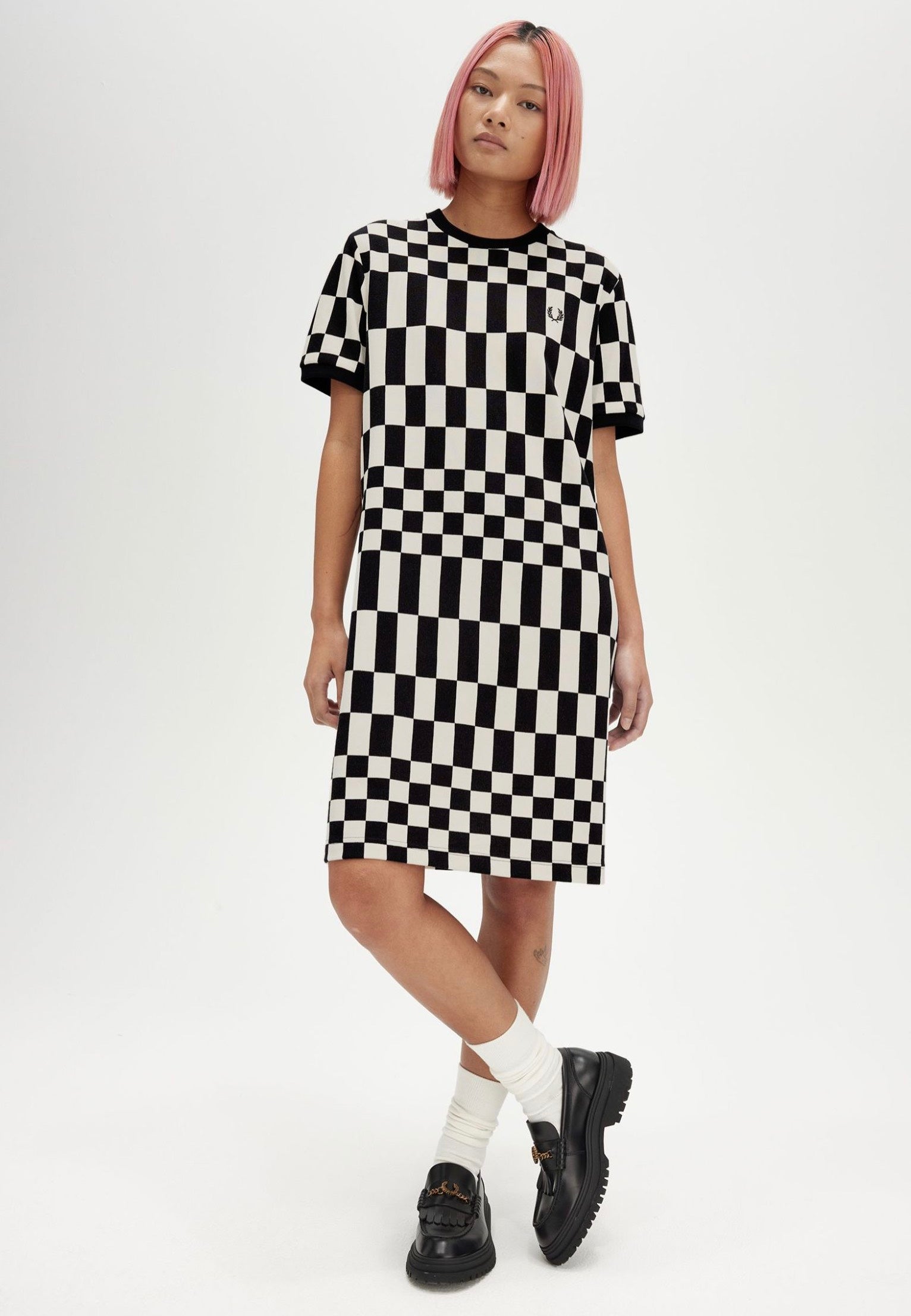 Fred Perry - Chequerboard Pqu Black - Dress | Women-Image