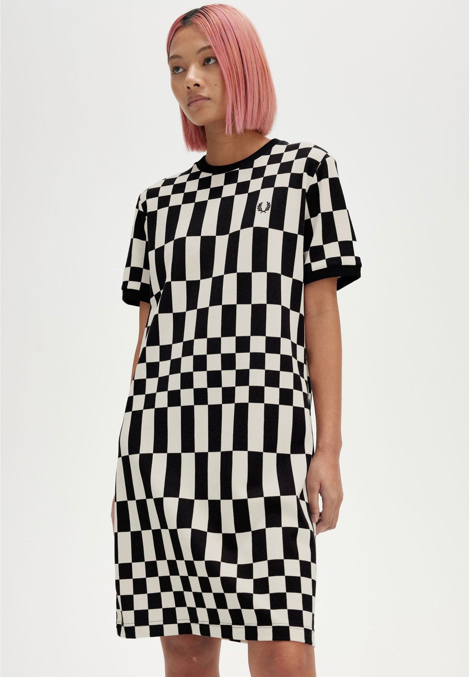 Fred Perry - Chequerboard Pqu Black - Dress | Women-Image