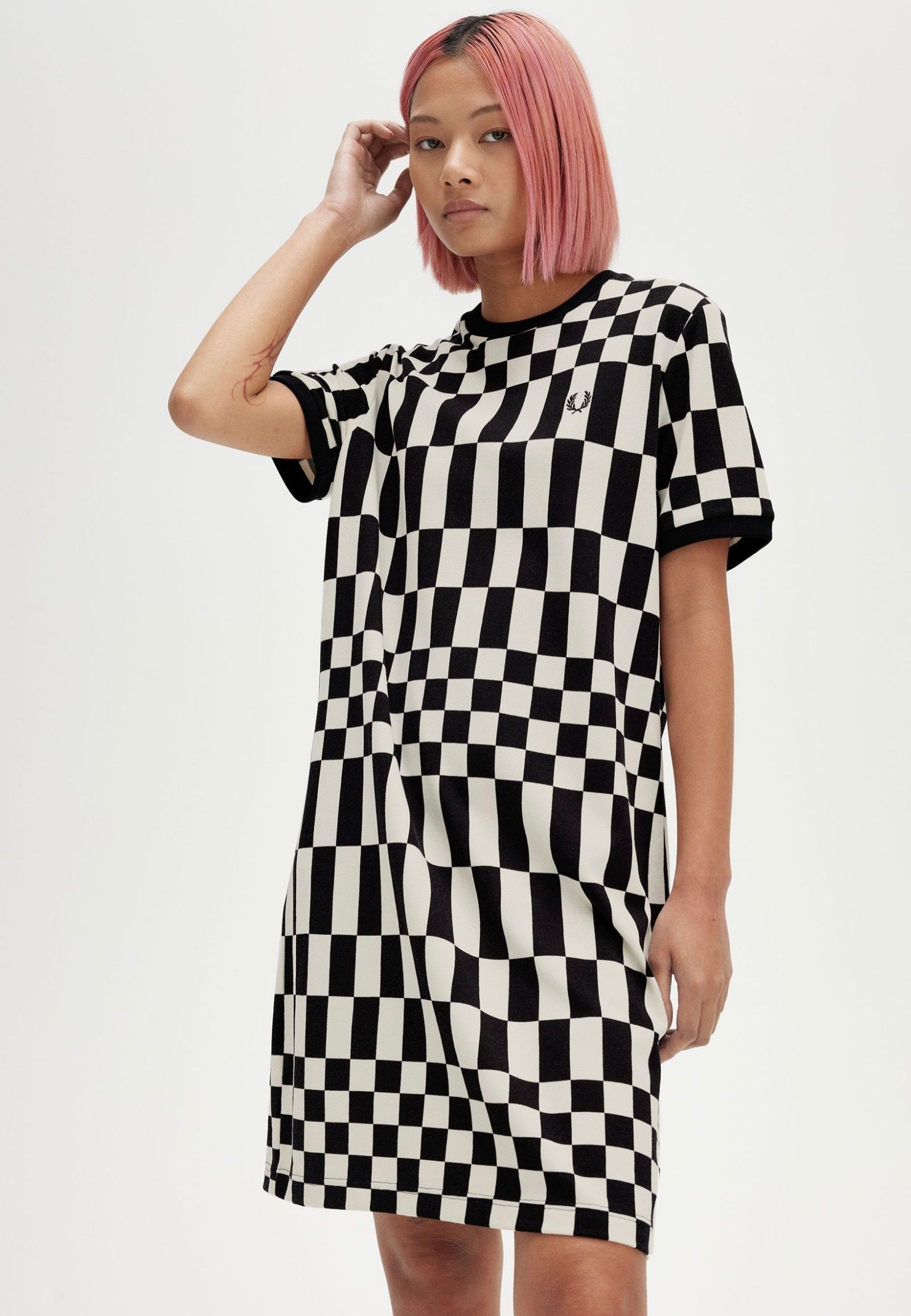 Fred Perry - Chequerboard Pqu Black - Dress | Women-Image