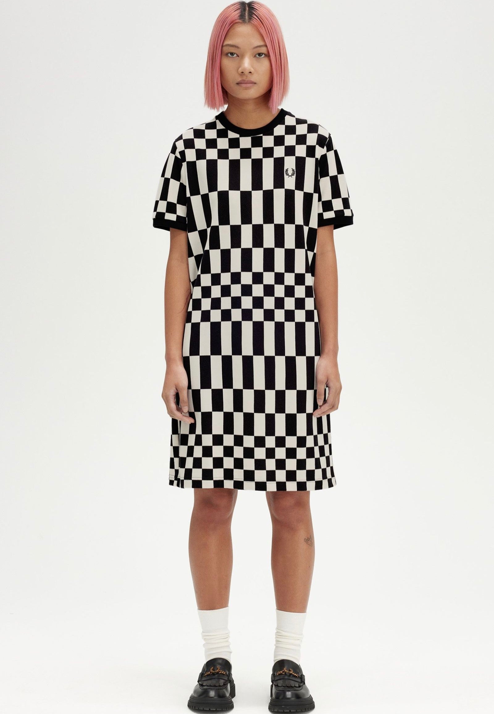 Fred Perry - Chequerboard Pqu Black - Dress | Women-Image