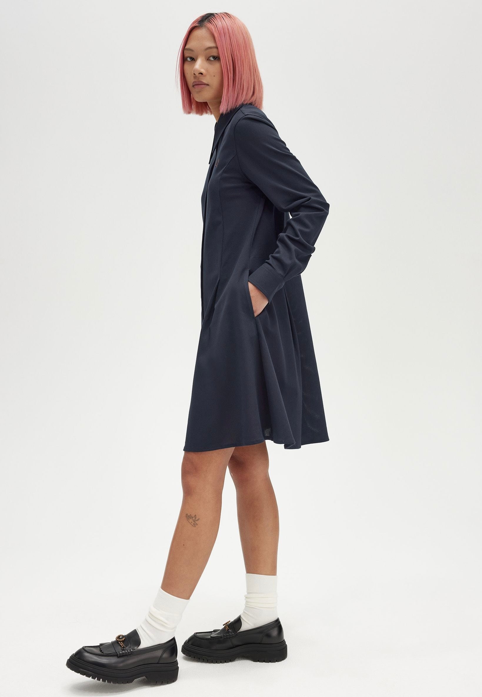 Fred Perry - Woven Mesh Navy - Dress | Women-Image