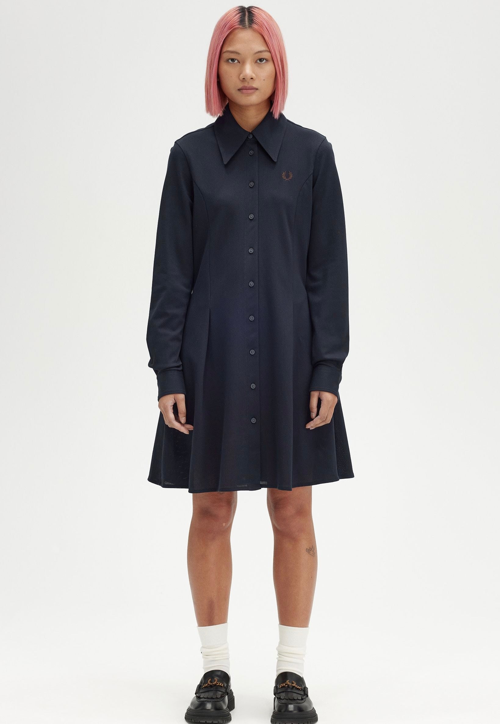 Fred Perry - Woven Mesh Navy - Dress | Women-Image