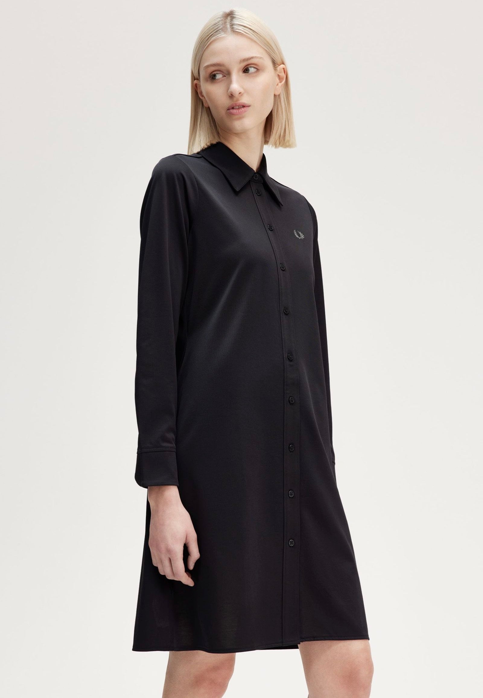 Fred Perry - Button Through Black - Dress | Women-Image