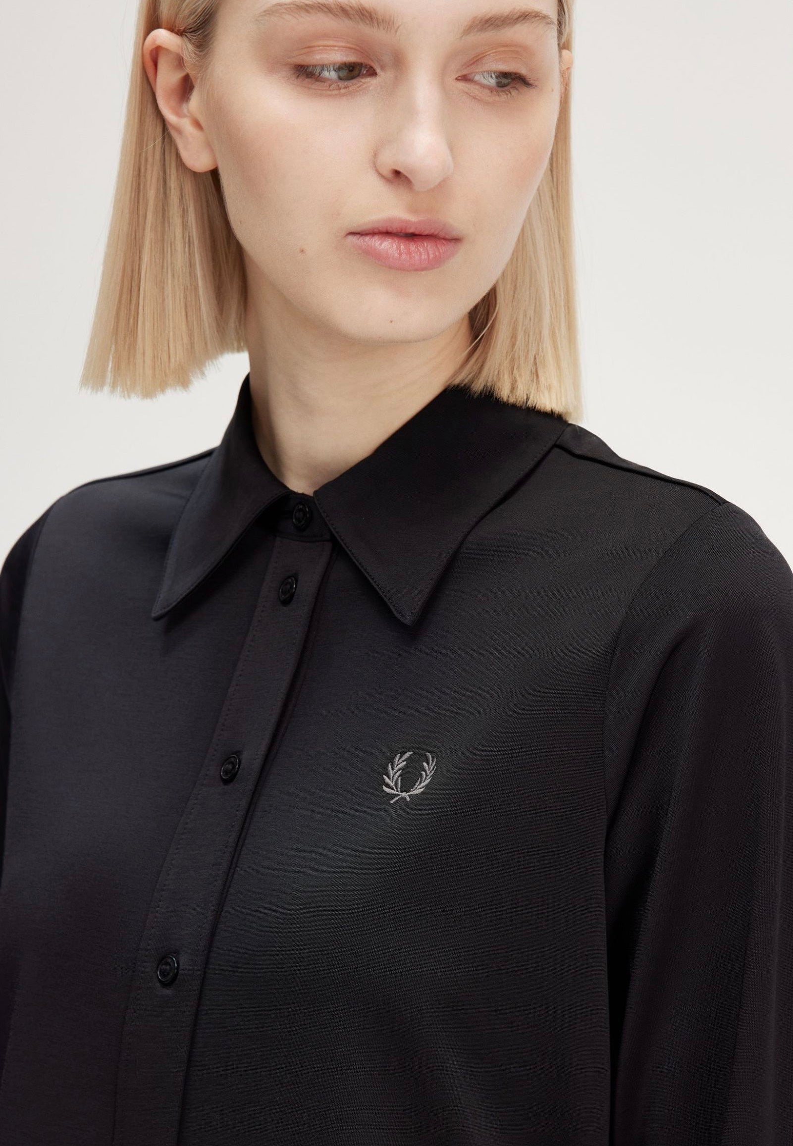 Fred Perry - Button Through Black - Dress | Women-Image