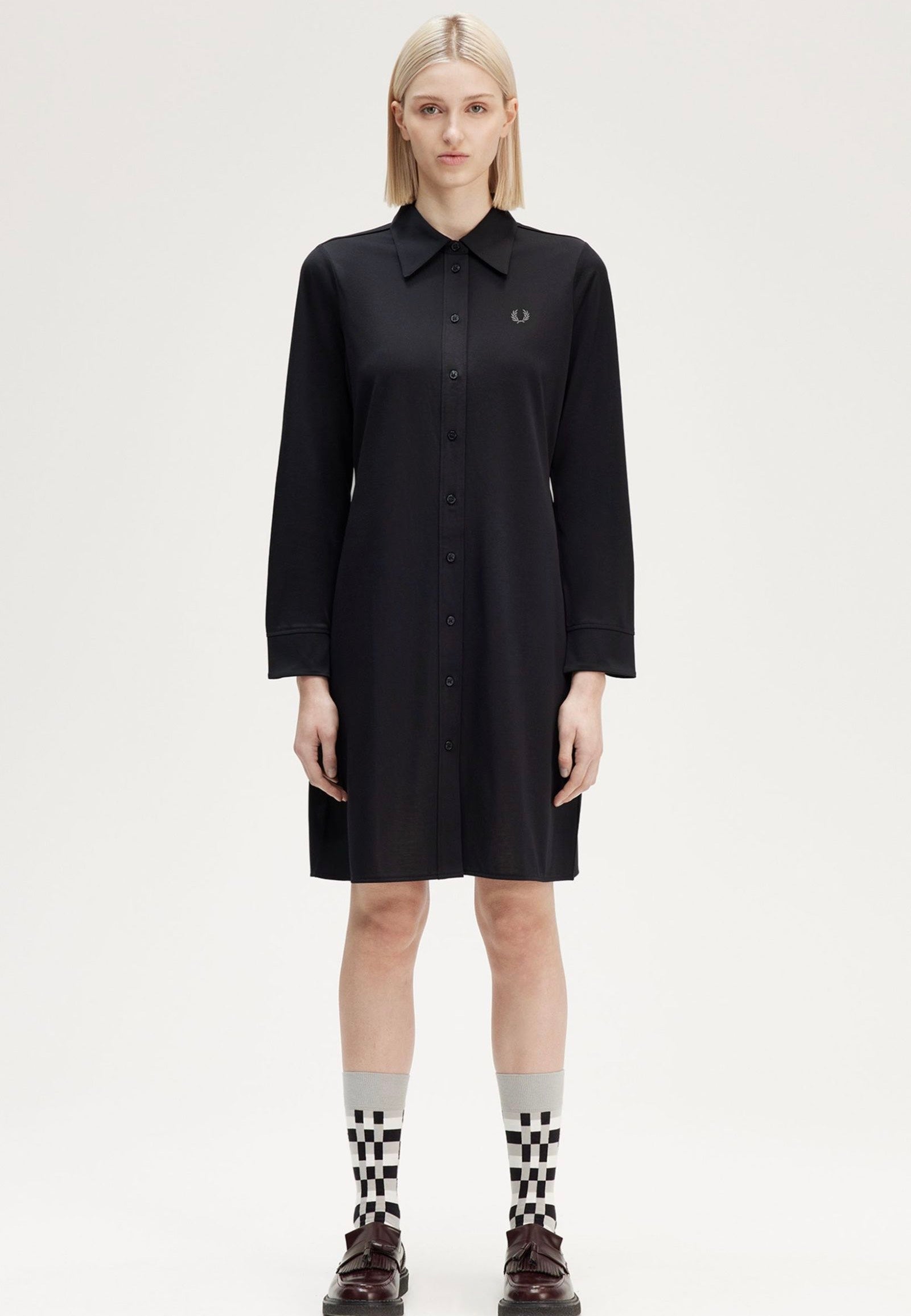 Fred Perry - Button Through Black - Dress | Women-Image