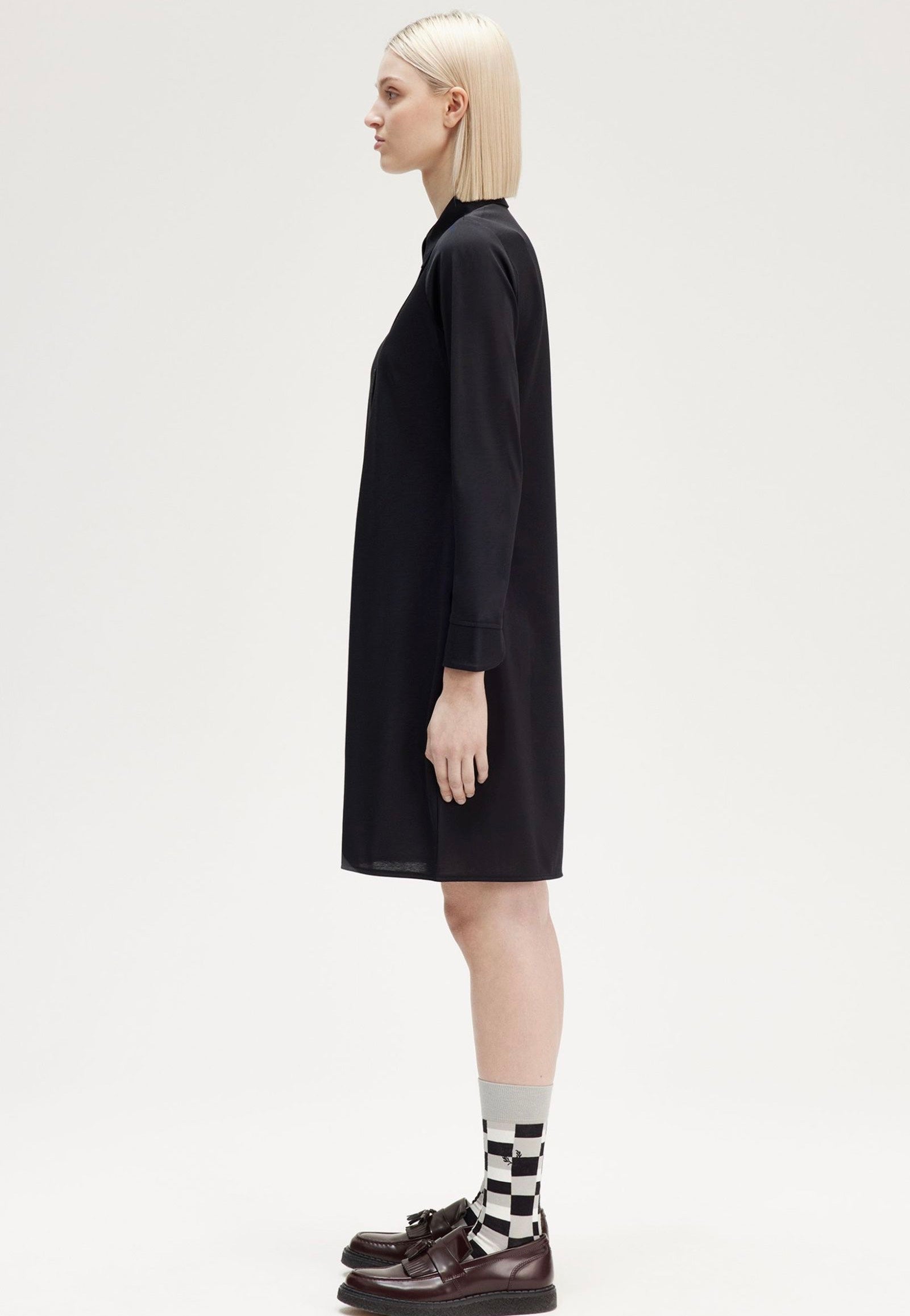 Fred Perry - Button Through Black - Dress | Women-Image