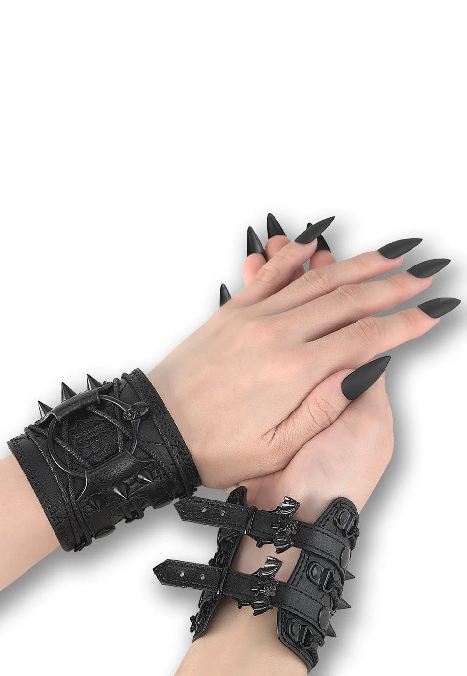 DemoniaCult - Faux Leather Black - Wrist Cuffs | Neutral-Image