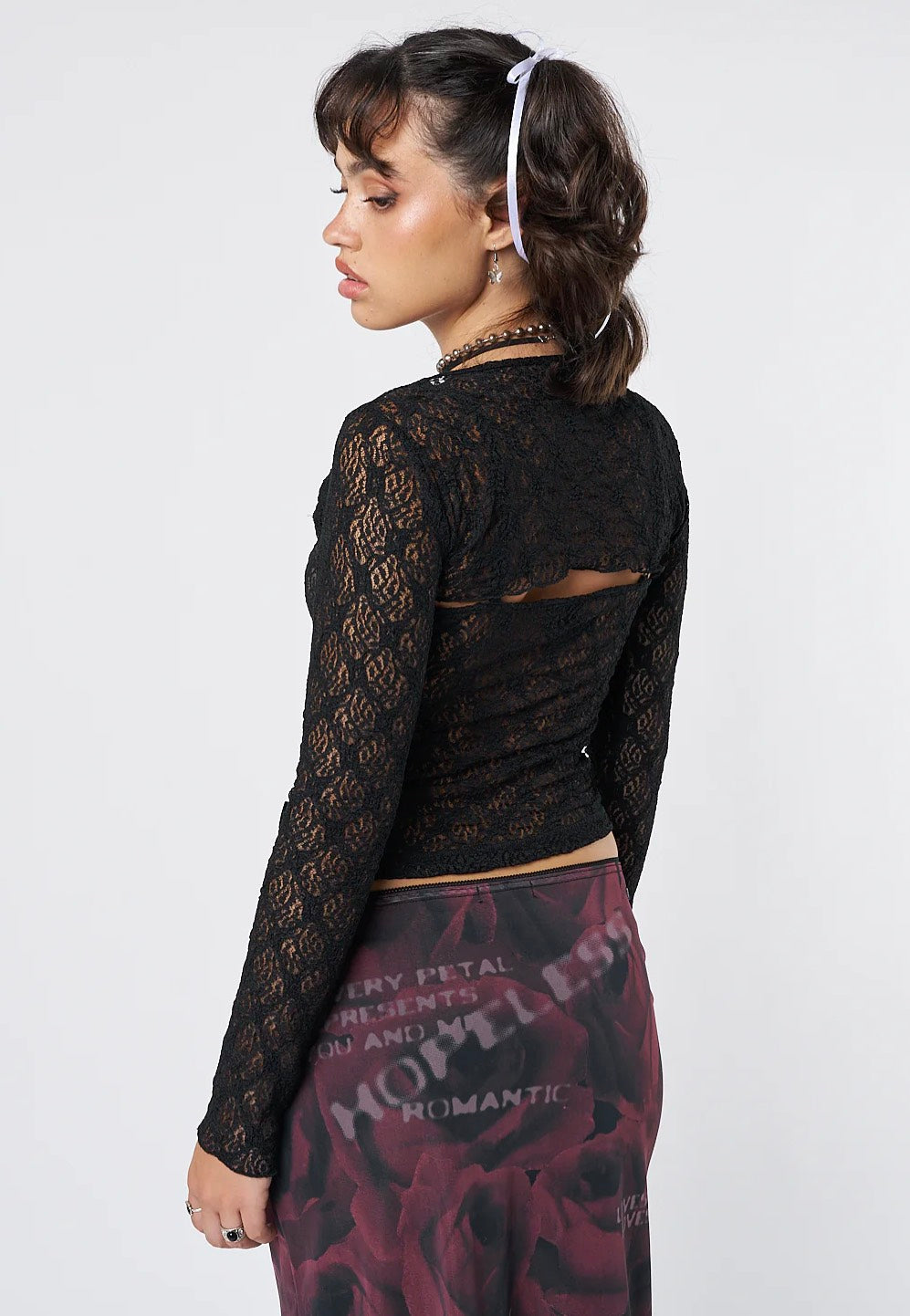 Minga London - Dahlia Black Shrug & Cami Lace Set - Top | Women-Image