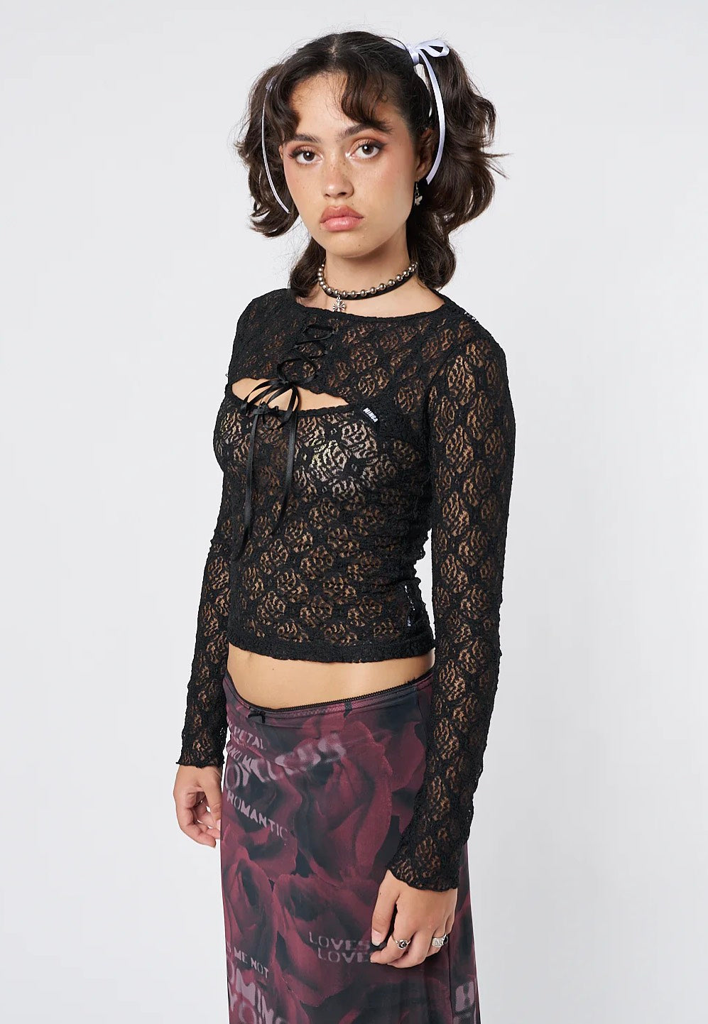 Minga London - Dahlia Black Shrug & Cami Lace Set - Top | Women-Image