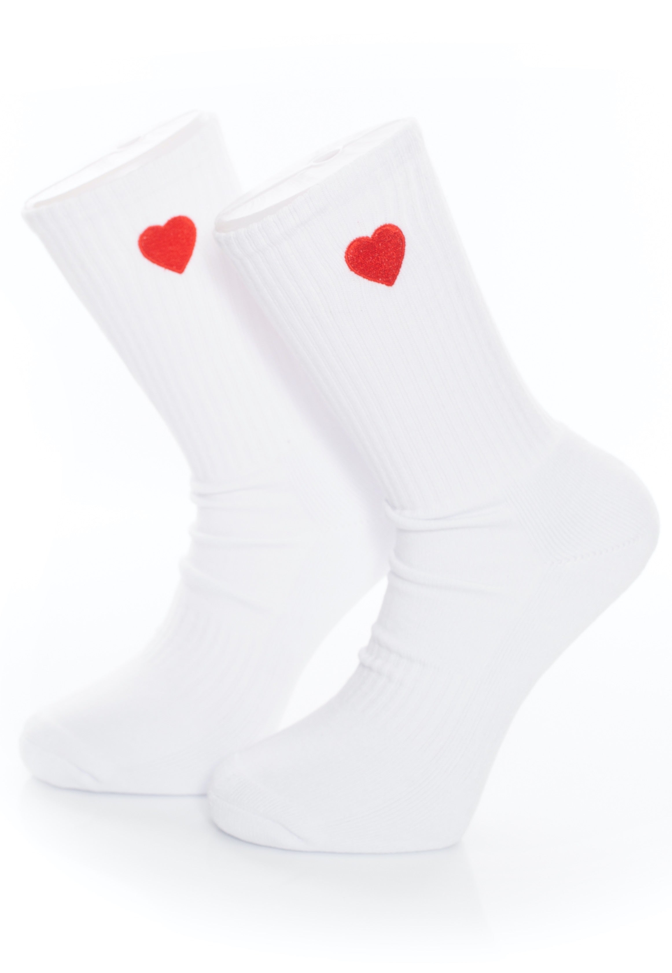 Dancitee - Heart Embroidery White - Socks | Neutral-Image